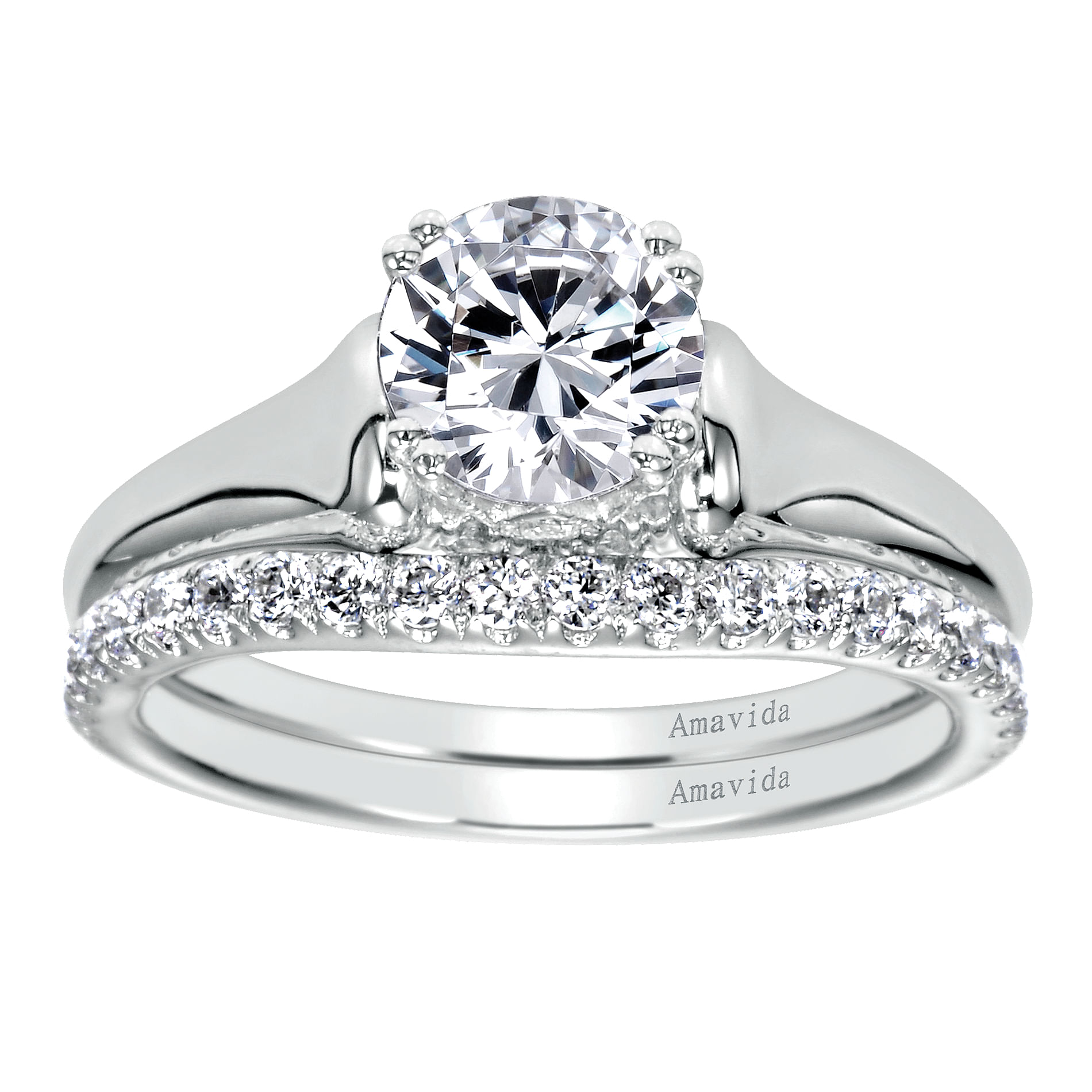18k White Gold Diamond Solitaire Engagement Ring angle 4 18k White Gold Diamond Solitaire Engagement Ring angle 4