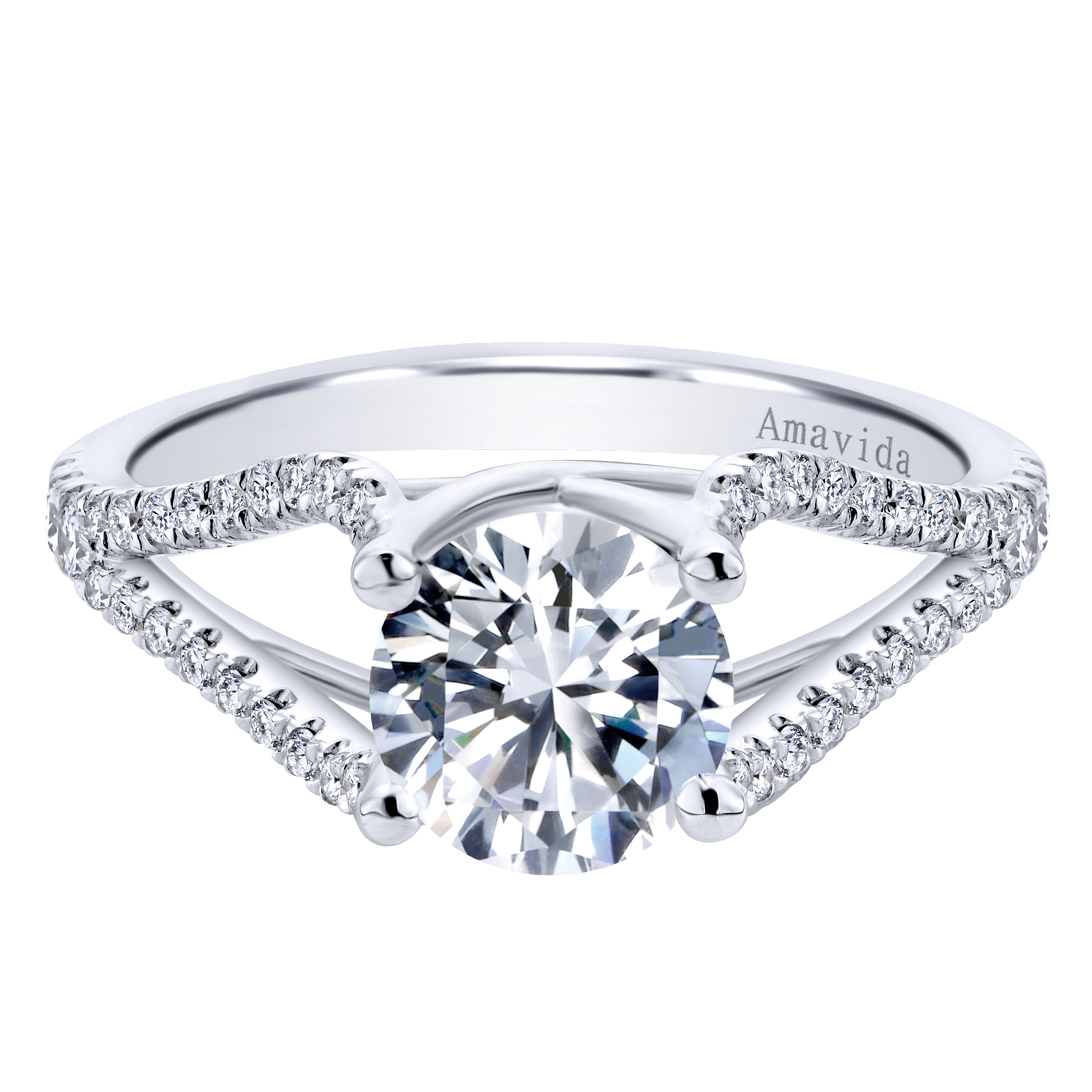 18k White Gold Diamond Split Shank 18k White Gold Diamond Split Shank
