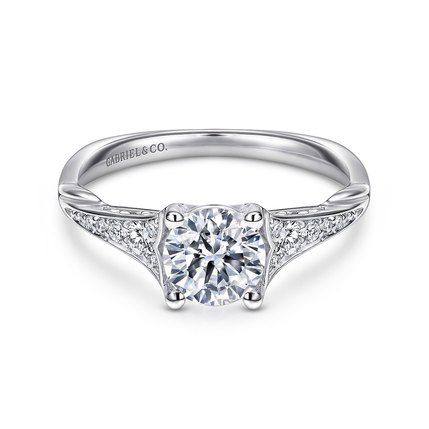 18k White Gold Diamond Split Shank 18k White Gold Diamond Split Shank