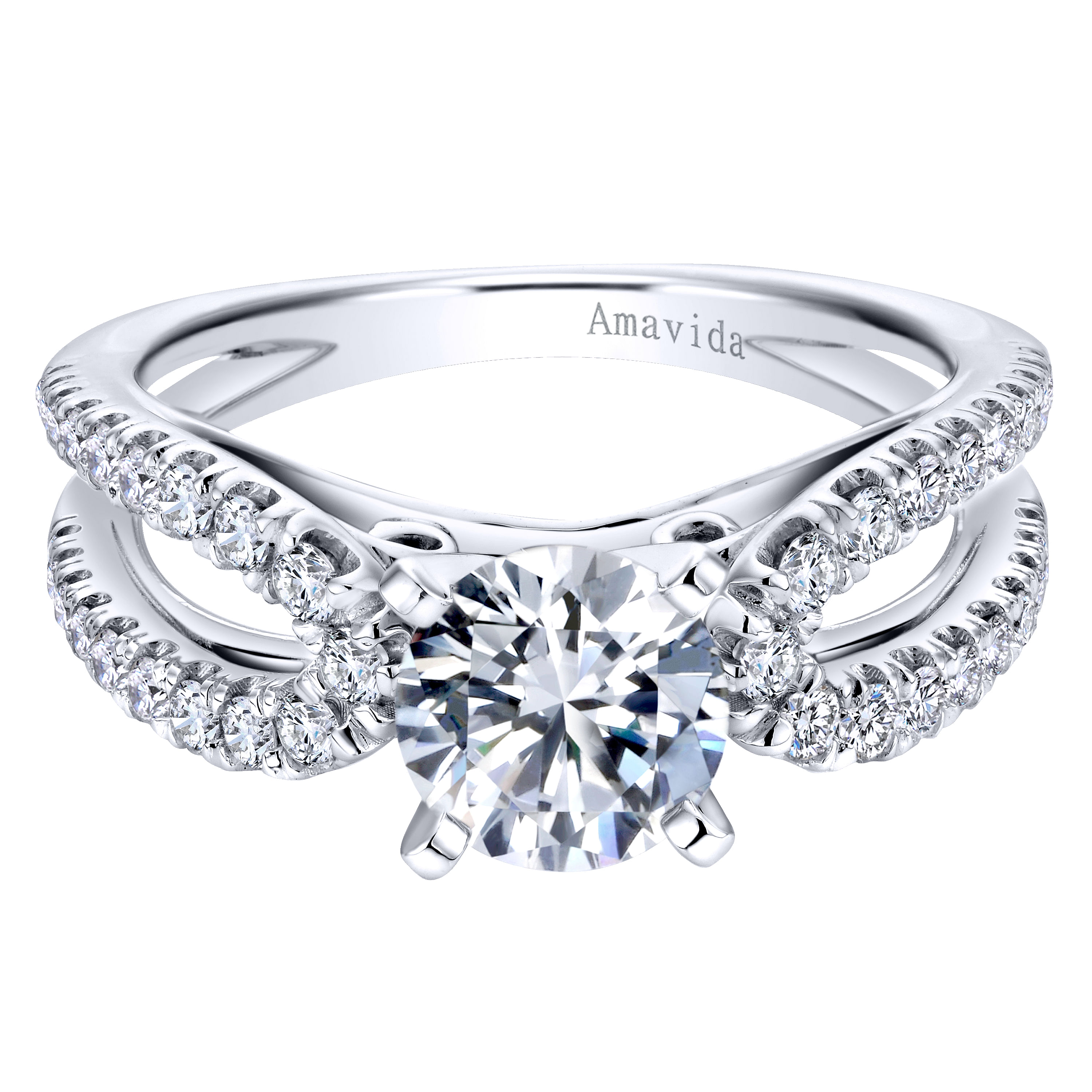 18k White Gold Diamond Split Shank 18k White Gold Diamond Split Shank