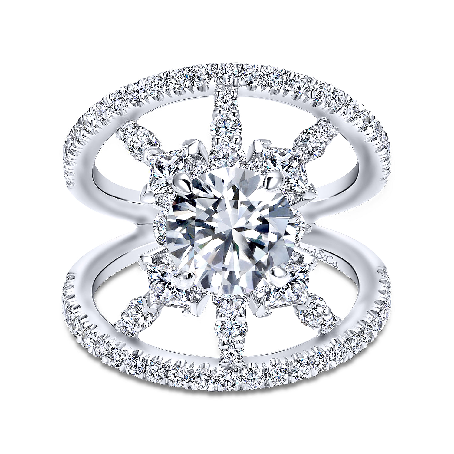 18k White Gold Diamond Split Shank 18k White Gold Diamond Split Shank