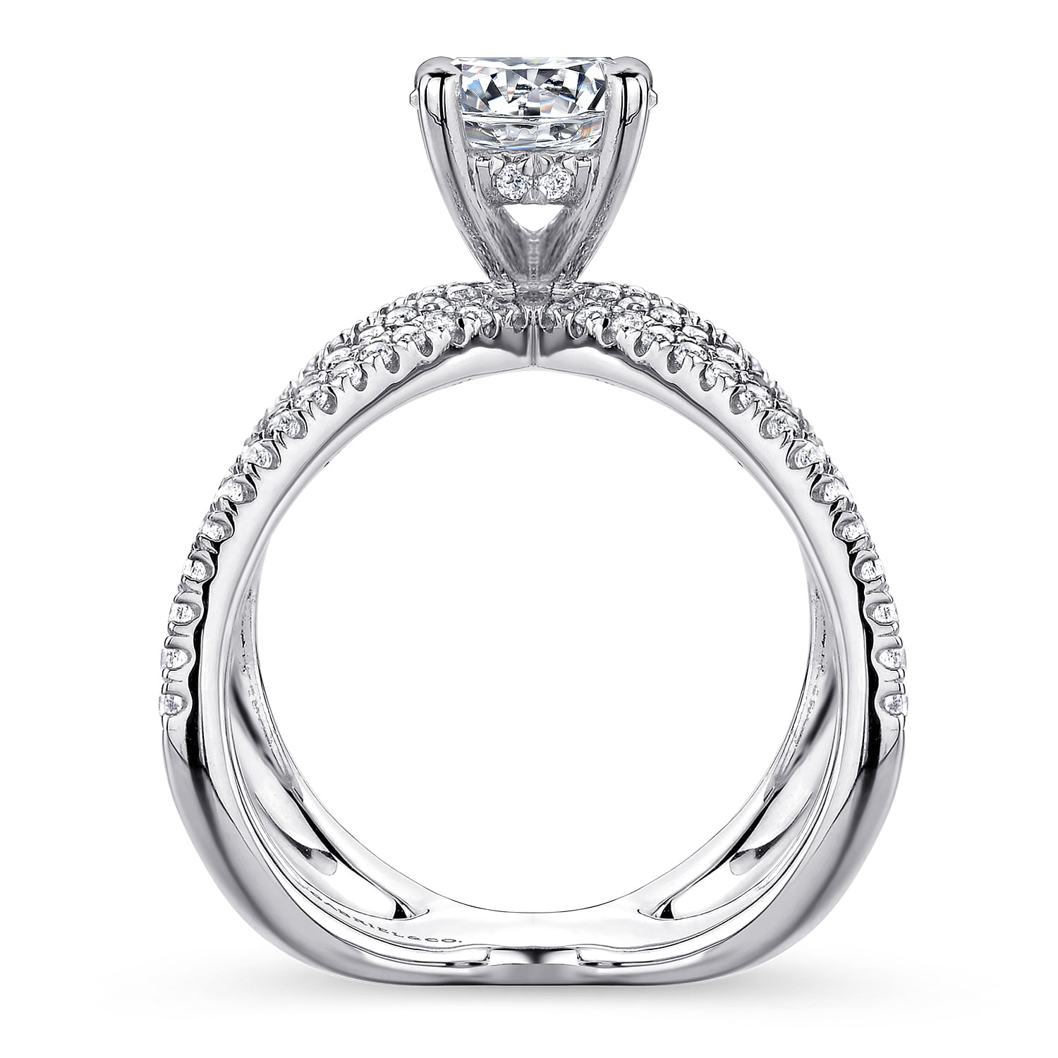 18k White Gold Diamond Split Shank Engagement Ring angle 2 18k White Gold Diamond Split Shank Engagement Ring angle 2