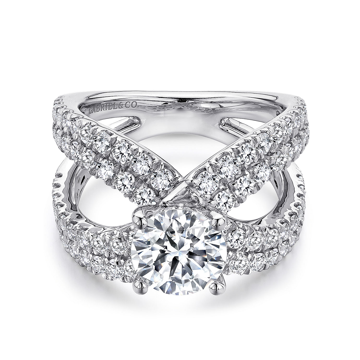 18k White Gold Diamond Split Shank 18k White Gold Diamond Split Shank