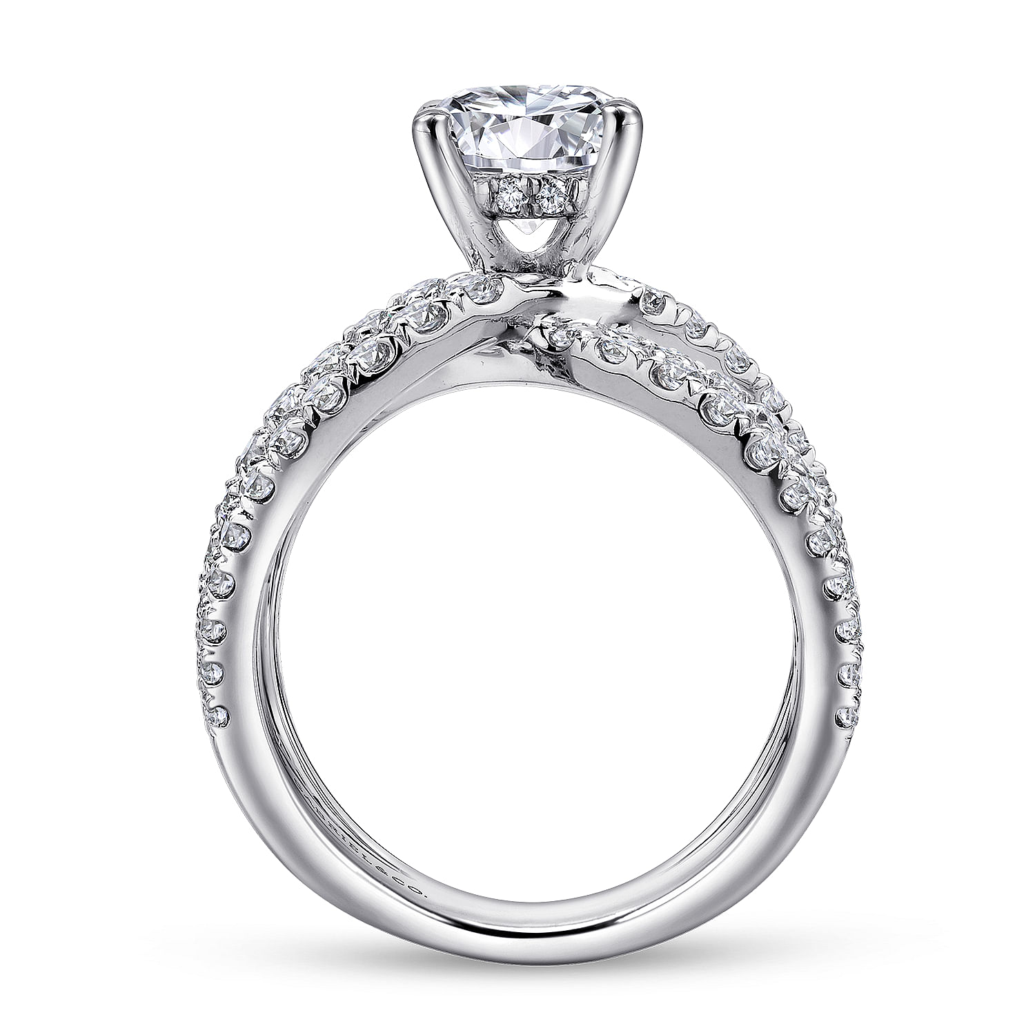 18k White Gold Diamond Split Shank Engagement Ring angle 2 18k White Gold Diamond Split Shank Engagement Ring angle 2