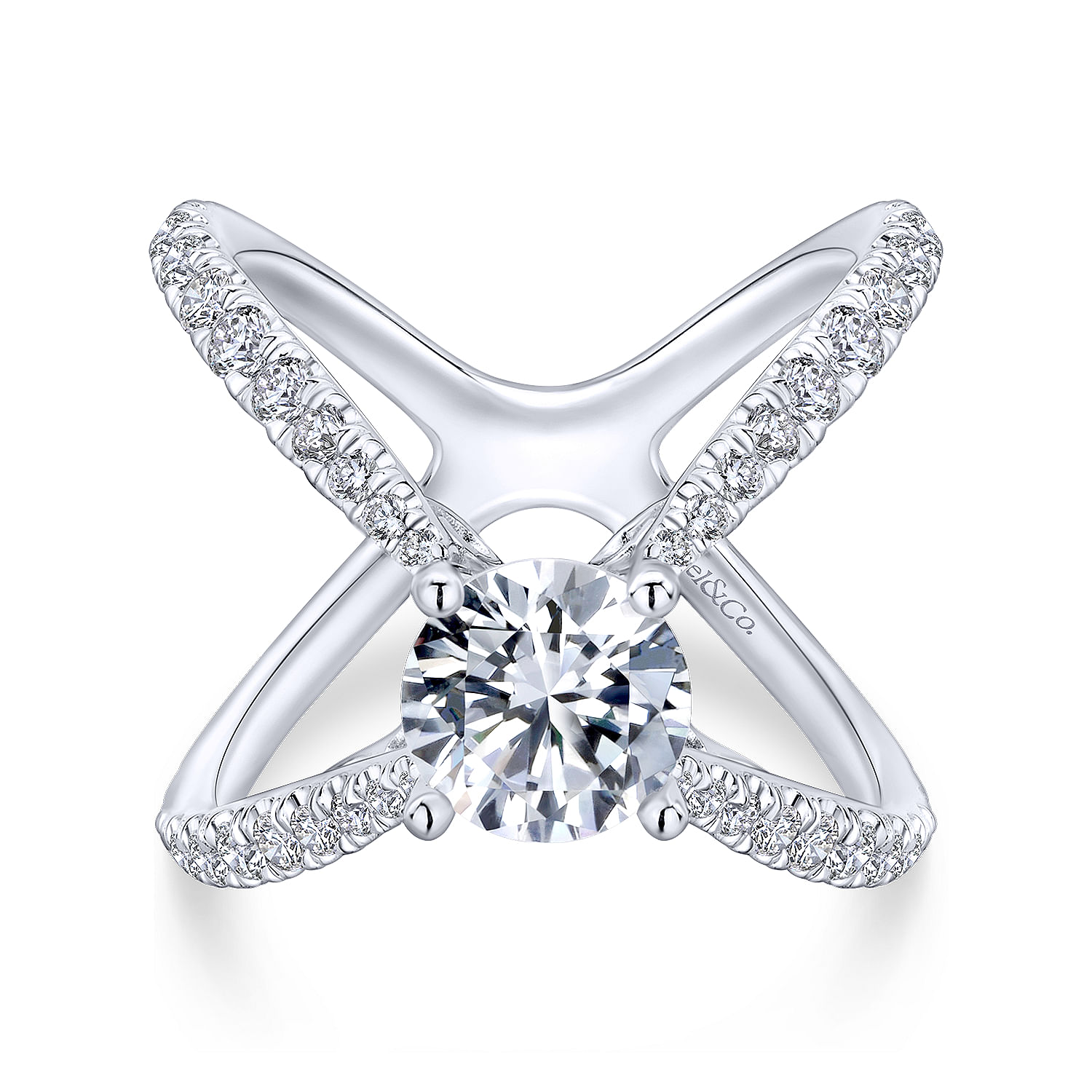 18k White Gold Diamond Split Shank 18k White Gold Diamond Split Shank