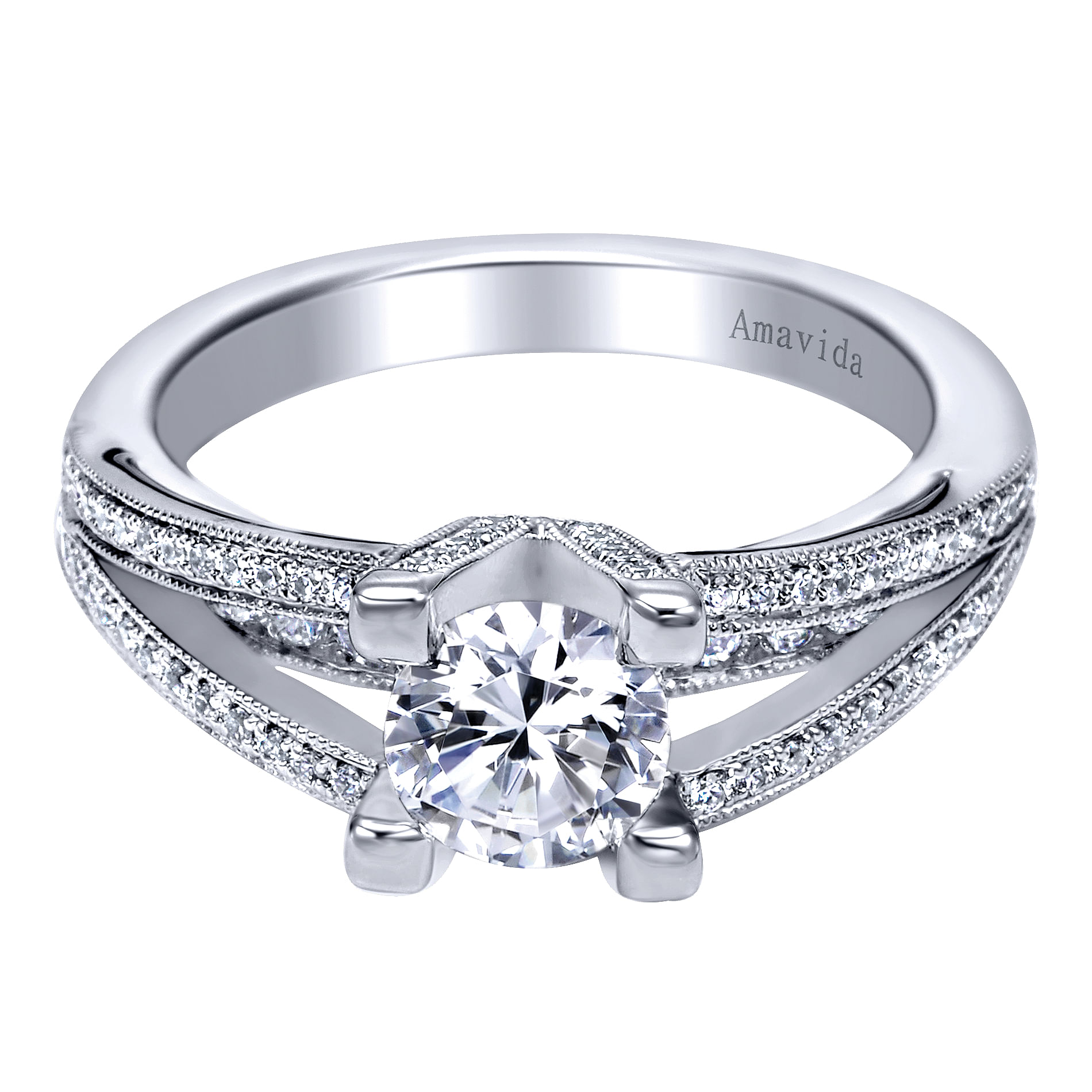 18k White Gold Diamond Split Shank 18k White Gold Diamond Split Shank