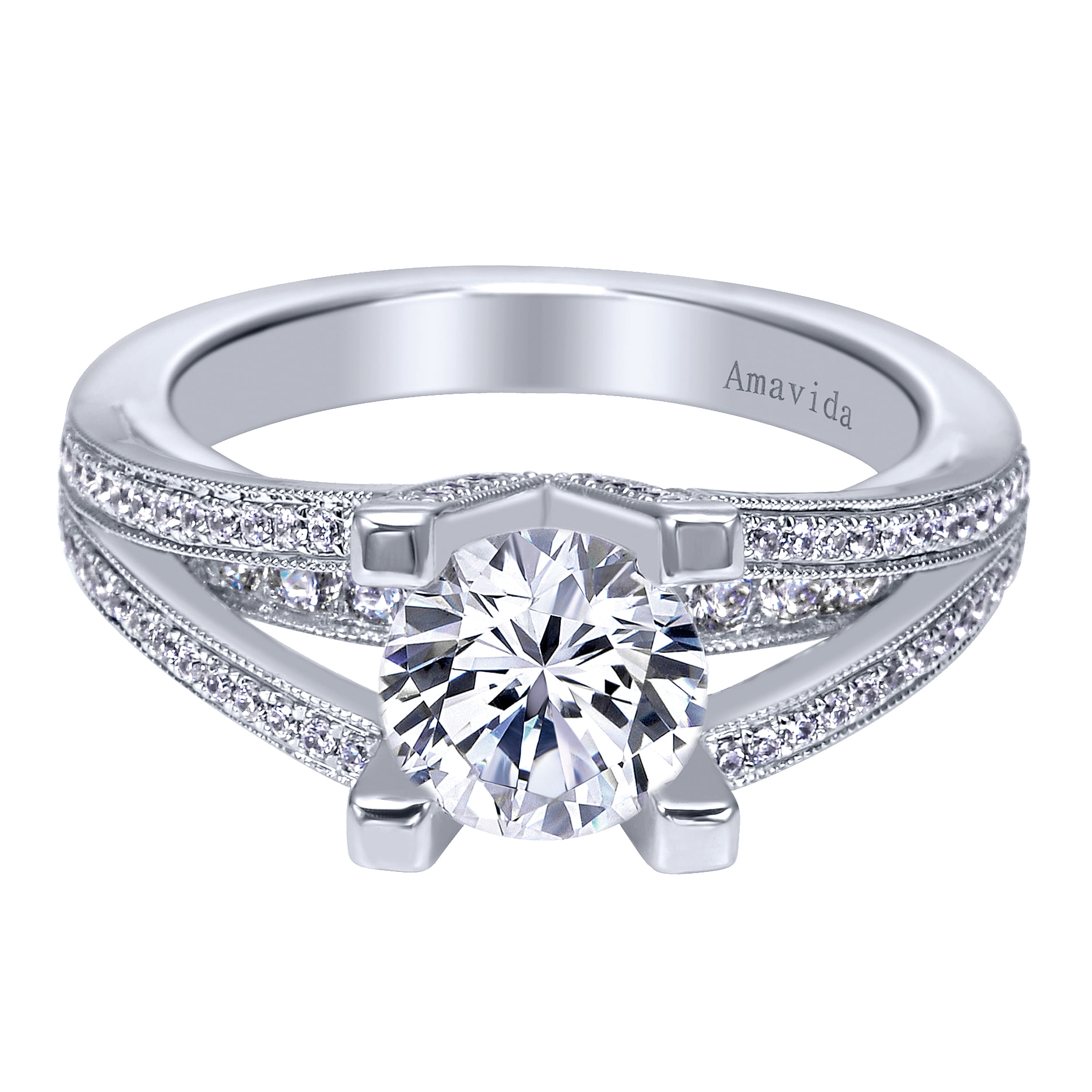 18k White Gold Diamond Split Shank 18k White Gold Diamond Split Shank