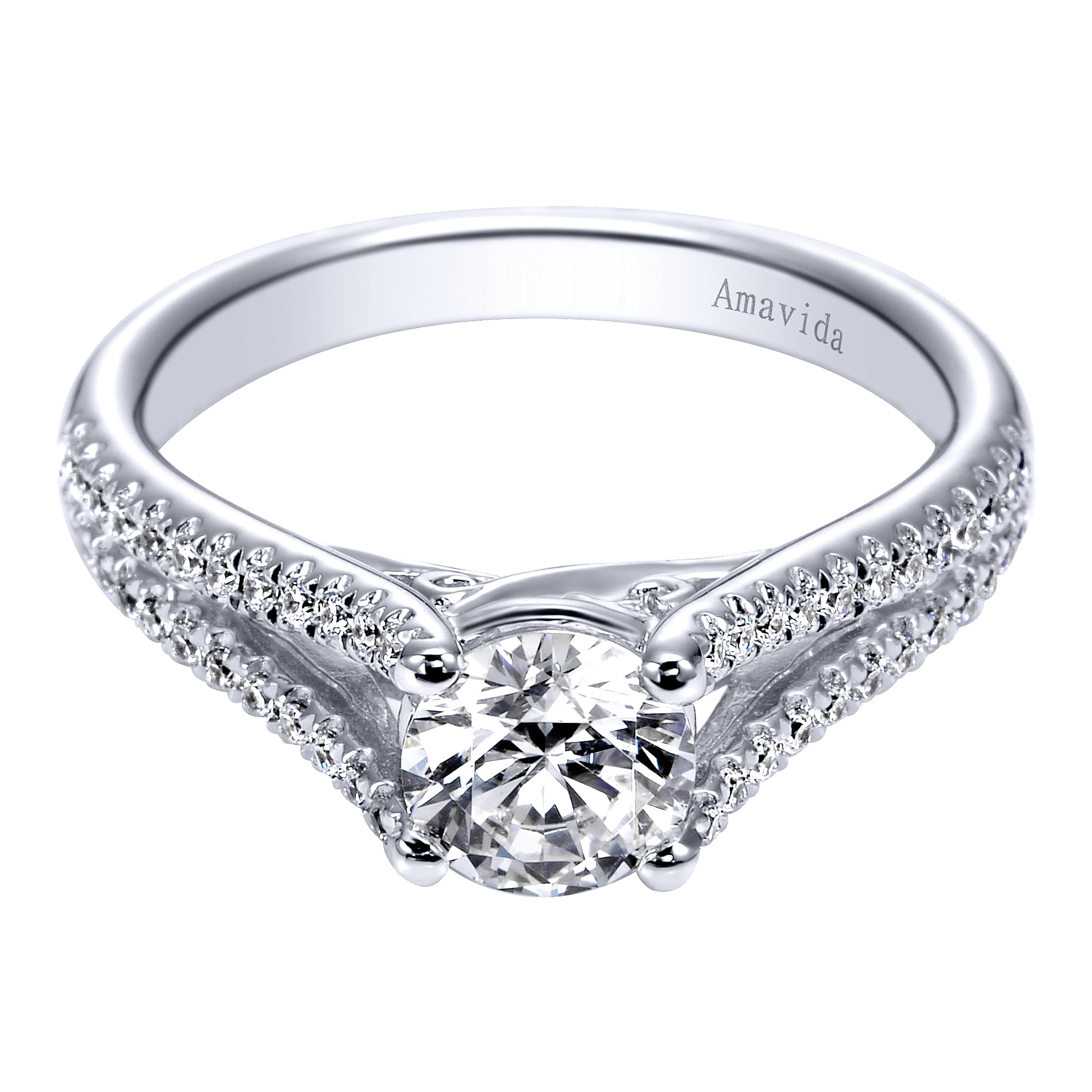18k White Gold Diamond Split Shank 18k White Gold Diamond Split Shank