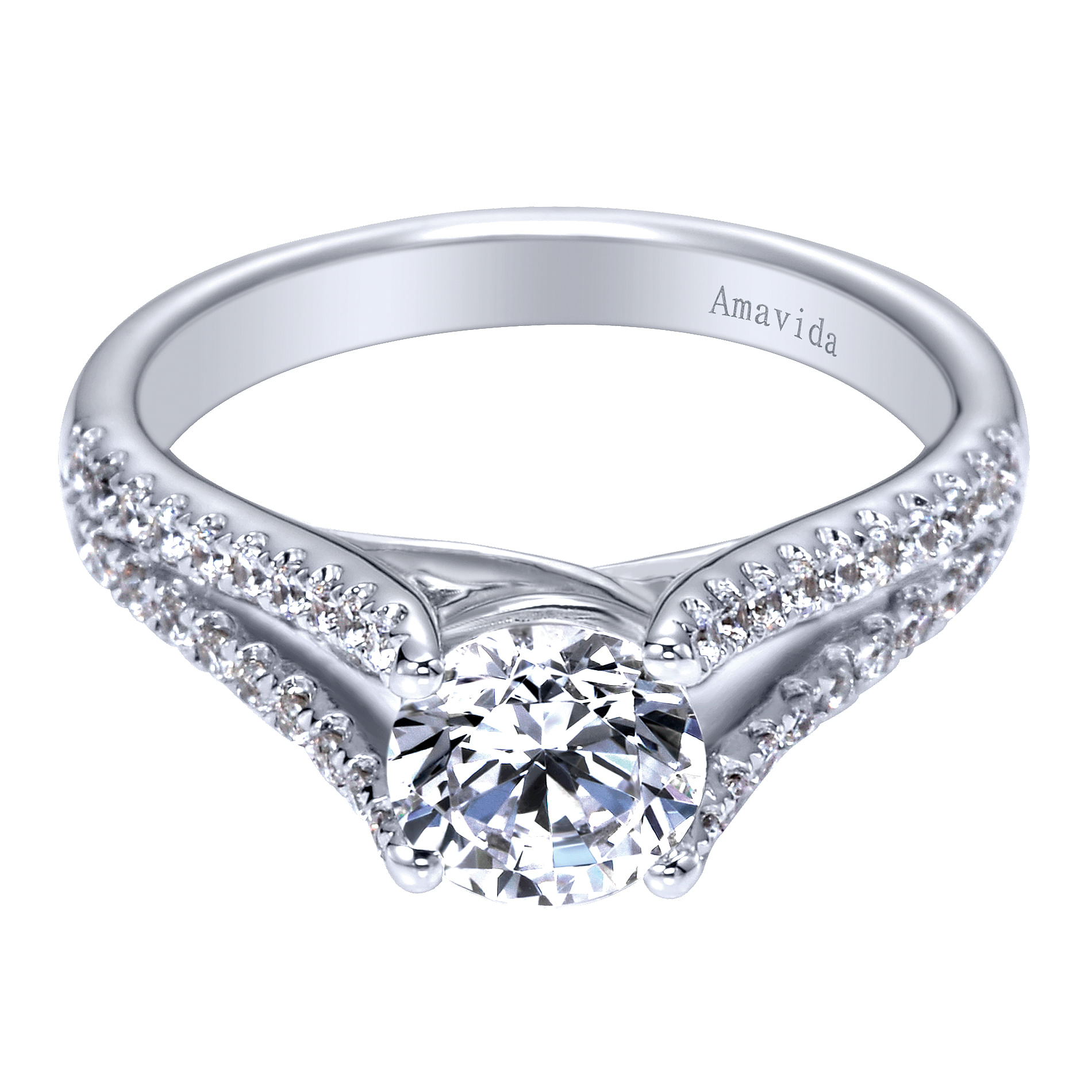 18k White Gold Diamond Split Shank 18k White Gold Diamond Split Shank