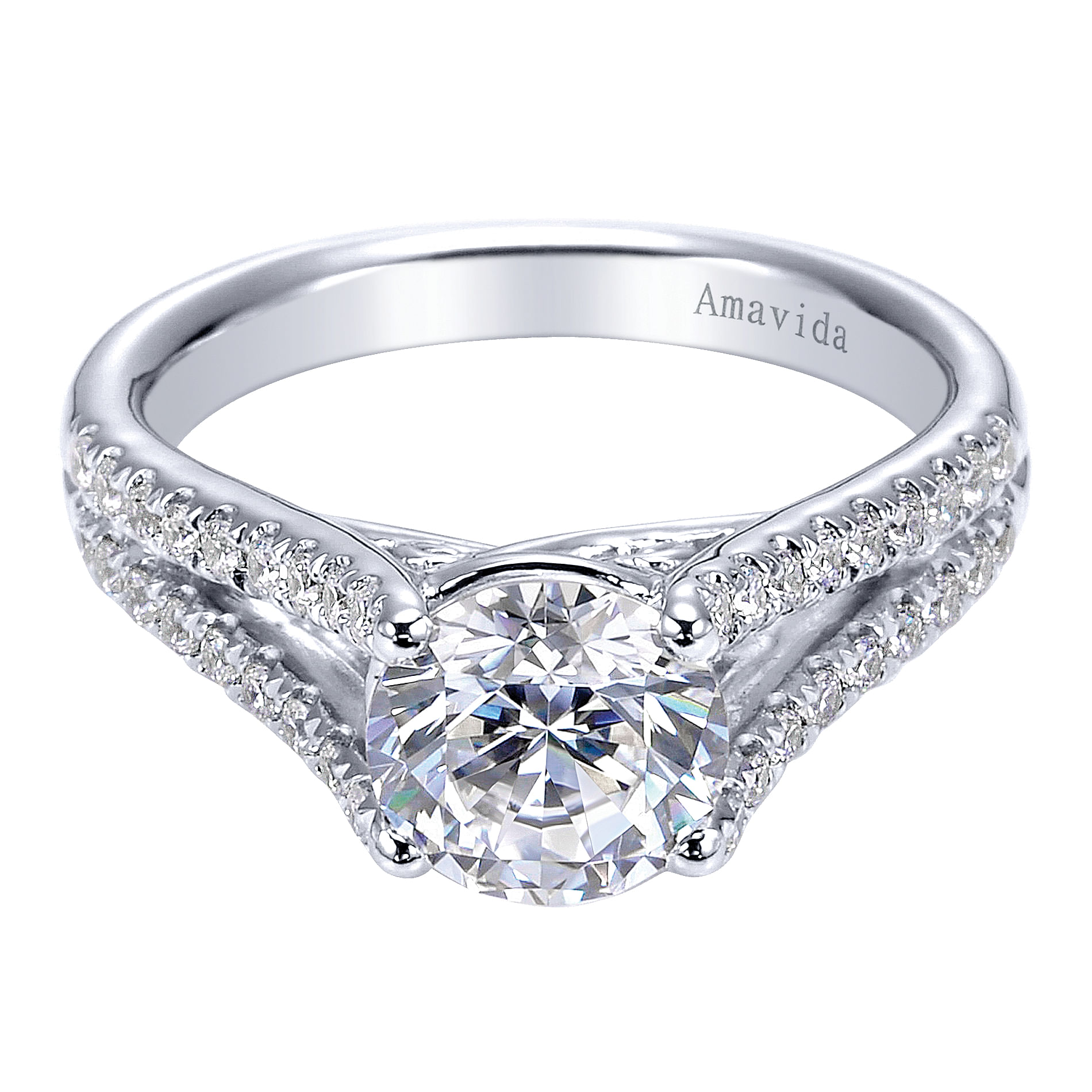 18k White Gold Diamond Split Shank 18k White Gold Diamond Split Shank