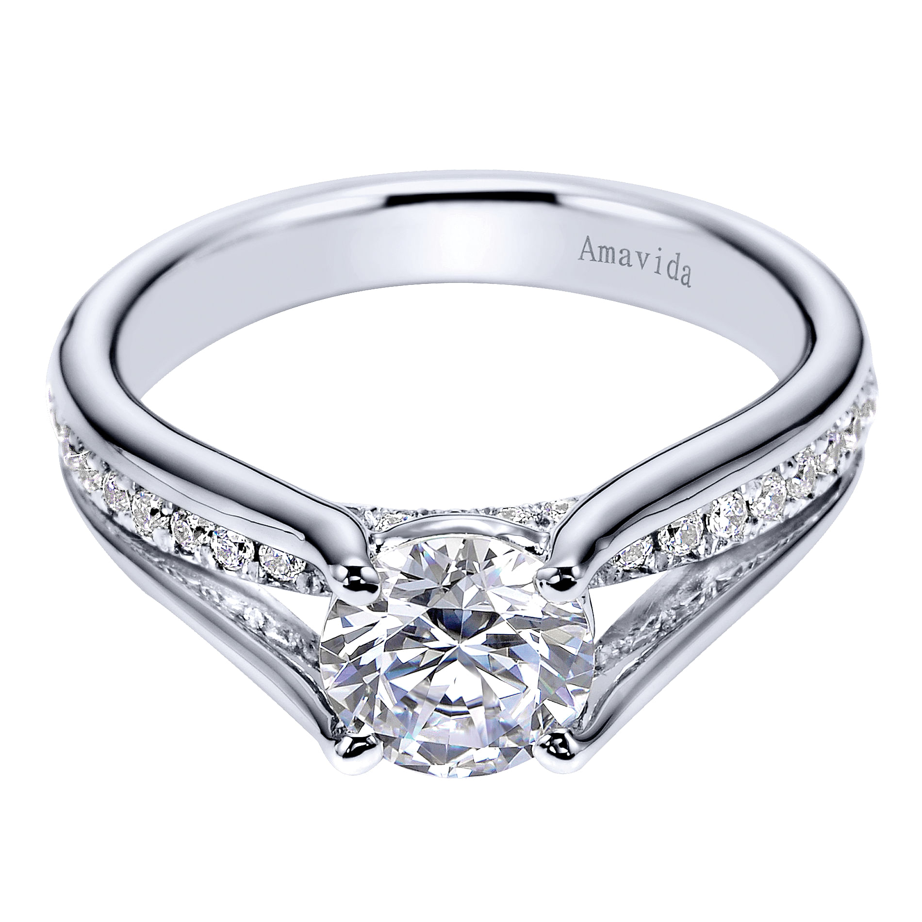 18k White Gold Diamond Split Shank 18k White Gold Diamond Split Shank