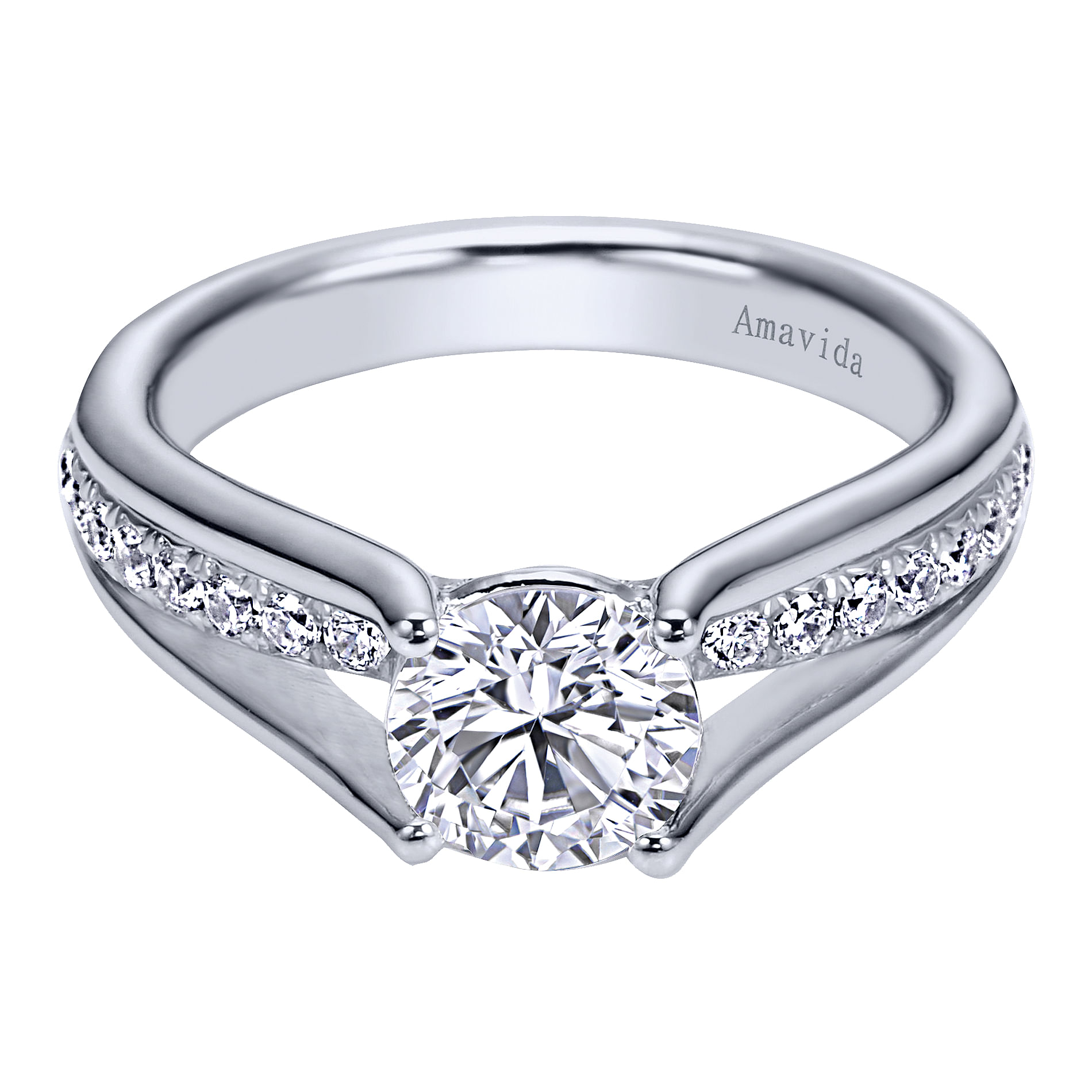 18k White Gold Diamond Split Shank 18k White Gold Diamond Split Shank
