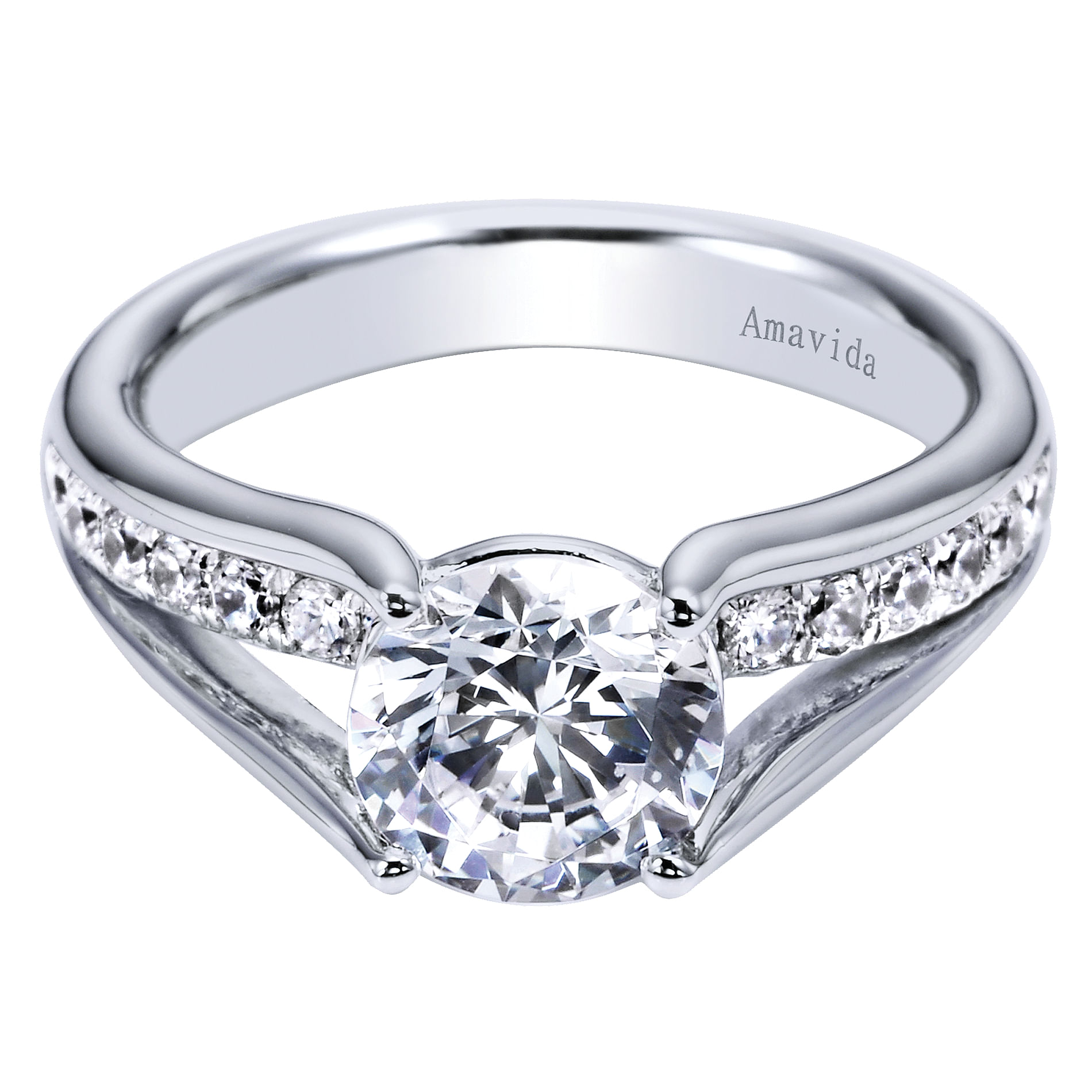 18k White Gold Diamond Split Shank 18k White Gold Diamond Split Shank