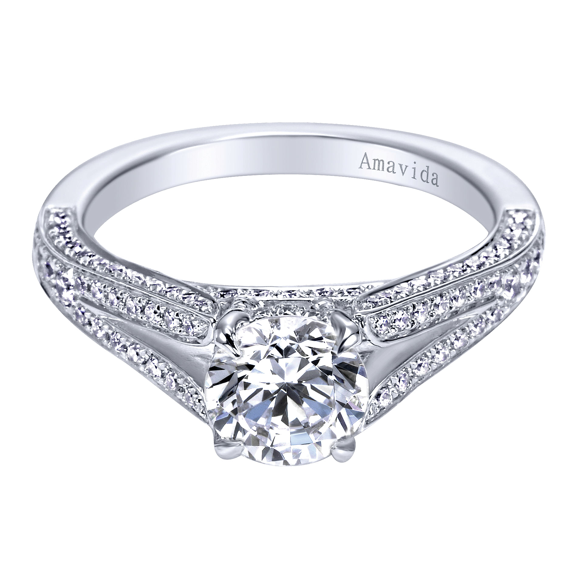 18k White Gold Diamond Split Shank 18k White Gold Diamond Split Shank