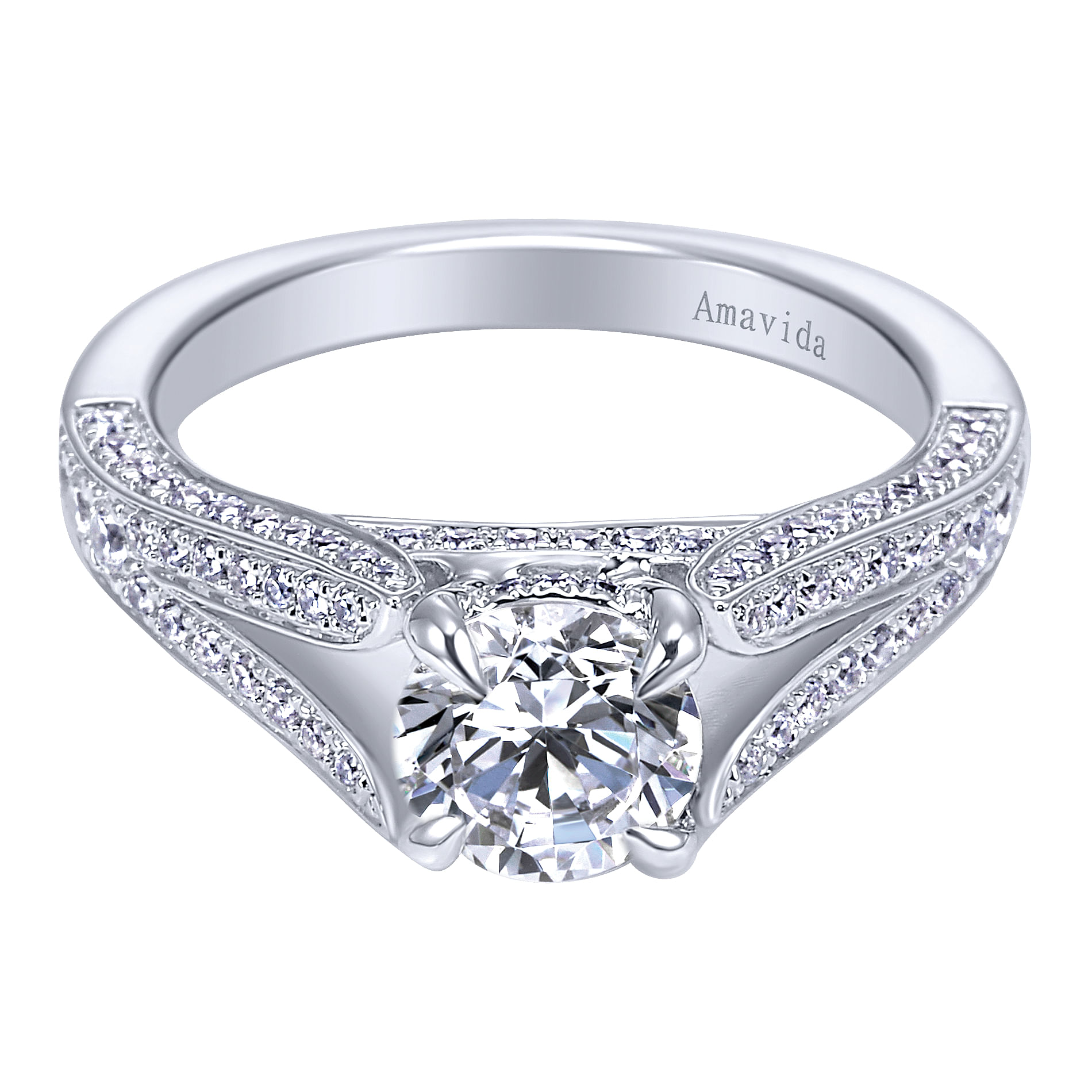 18k White Gold Diamond Split Shank 18k White Gold Diamond Split Shank