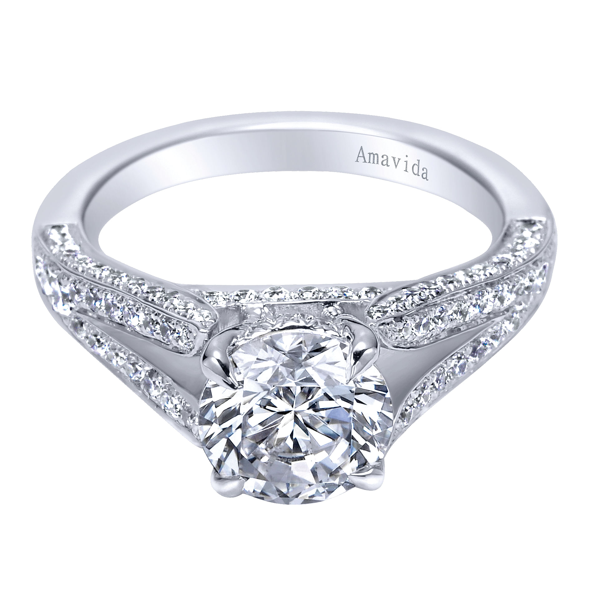 18k White Gold Diamond Split Shank 18k White Gold Diamond Split Shank