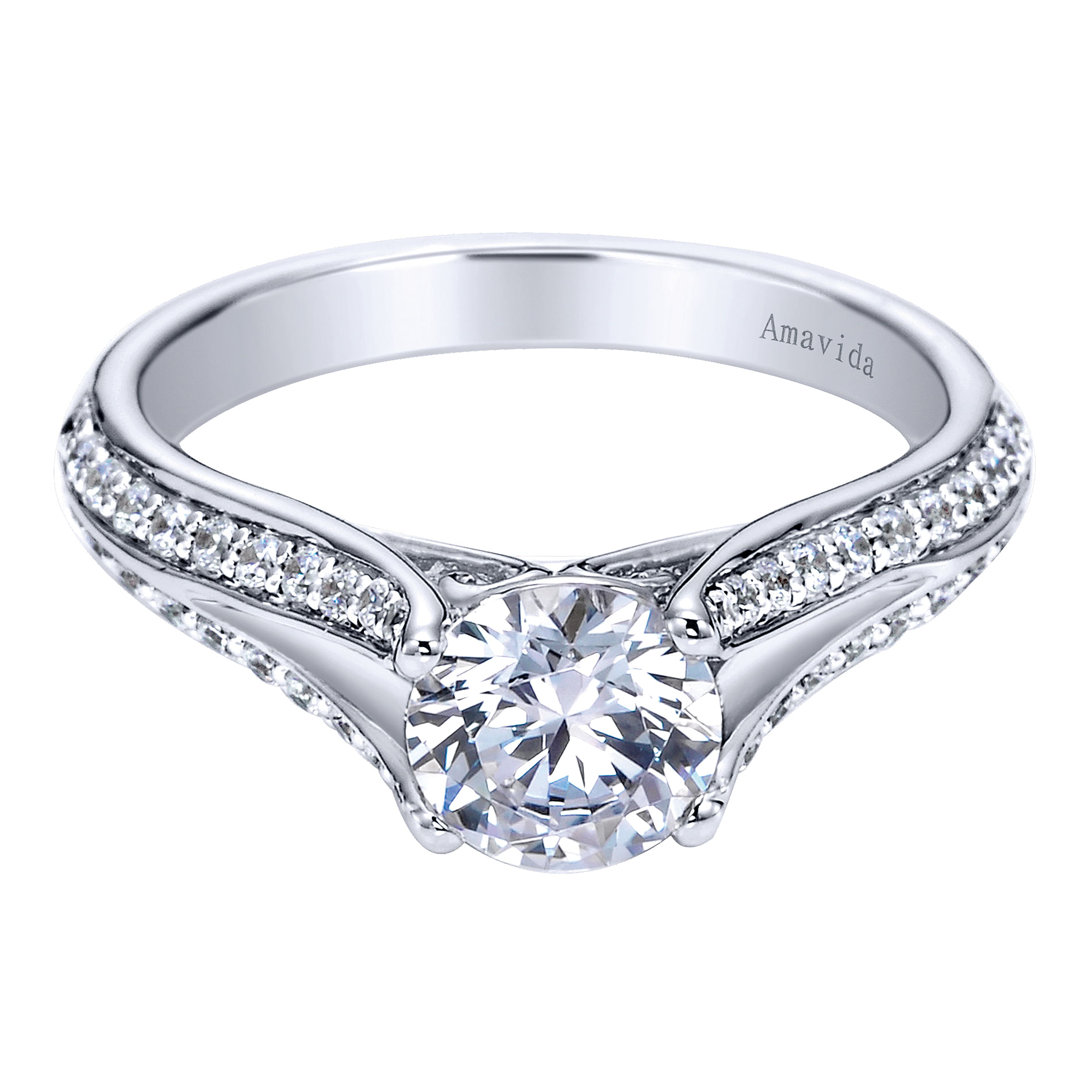 18k White Gold Diamond Split Shank 18k White Gold Diamond Split Shank