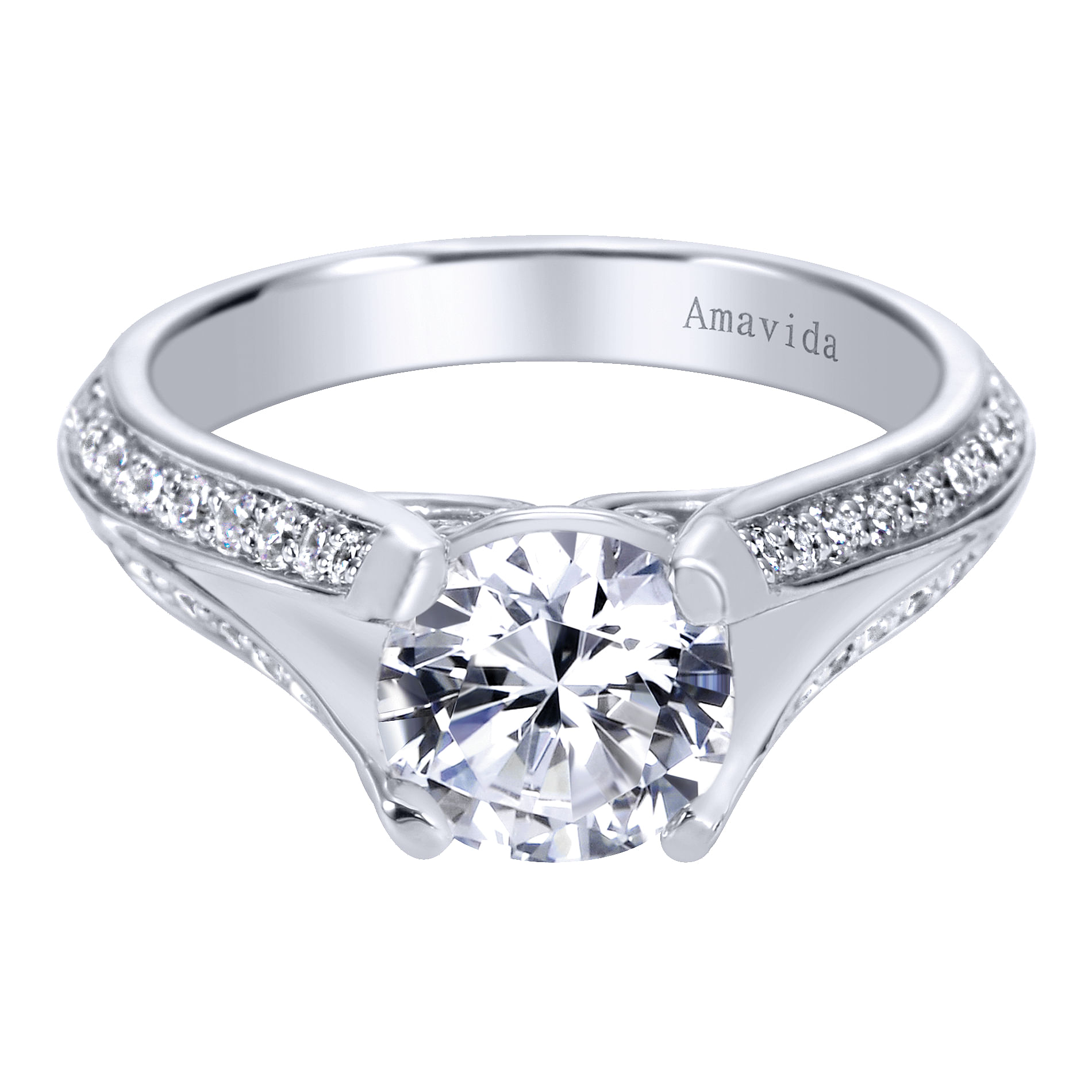 18k White Gold Diamond Split Shank 18k White Gold Diamond Split Shank
