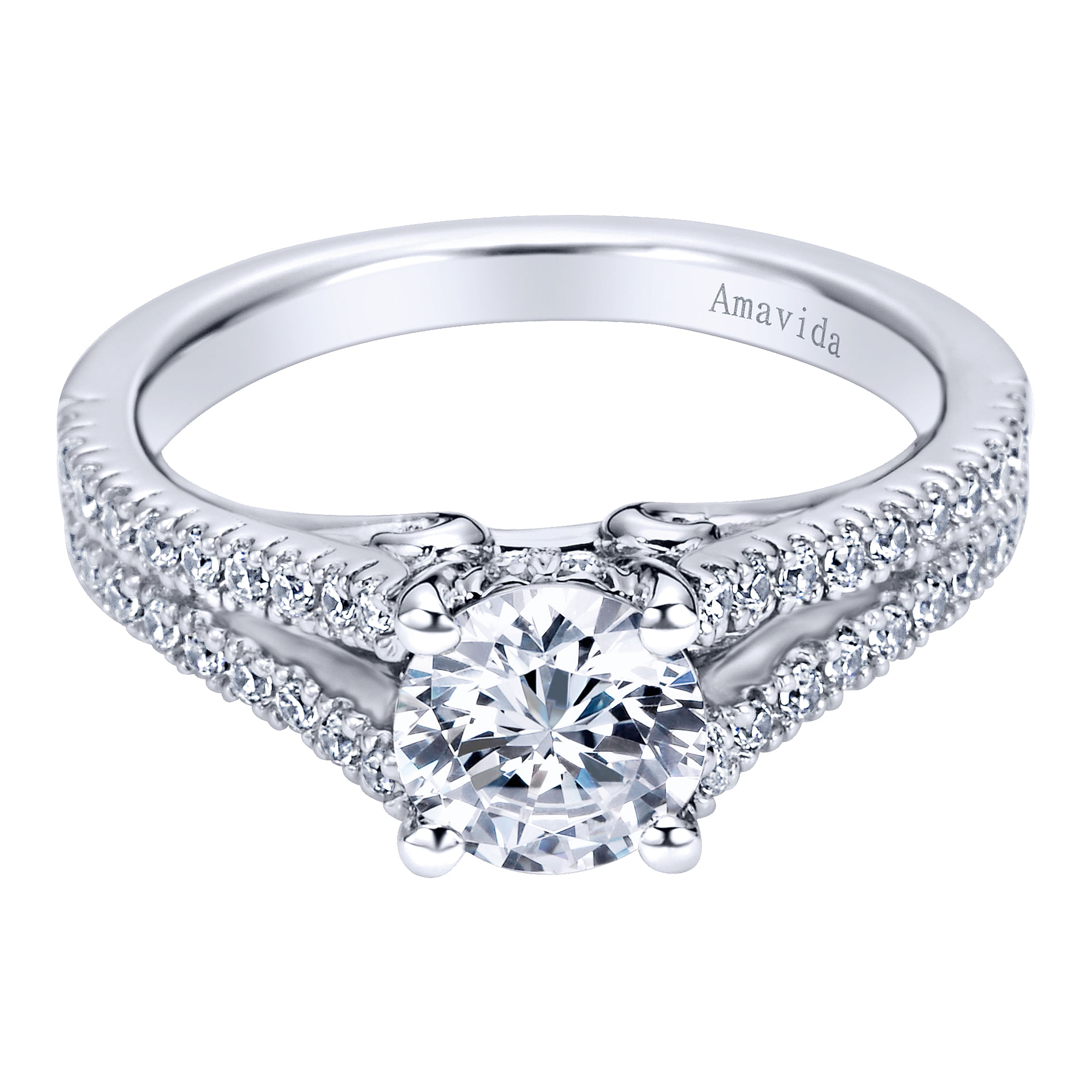 18k White Gold Diamond Split Shank 18k White Gold Diamond Split Shank