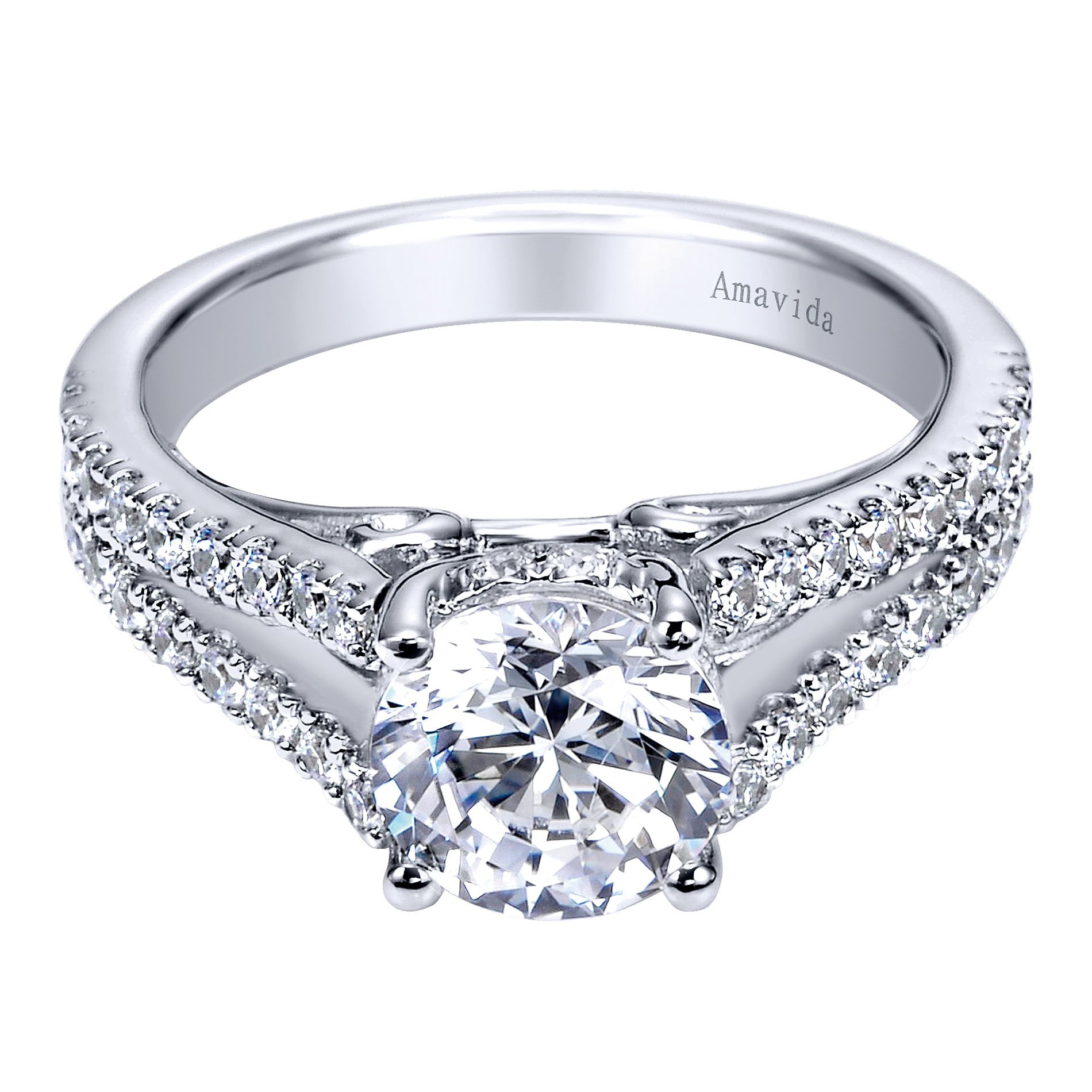 18k White Gold Diamond Split Shank 18k White Gold Diamond Split Shank