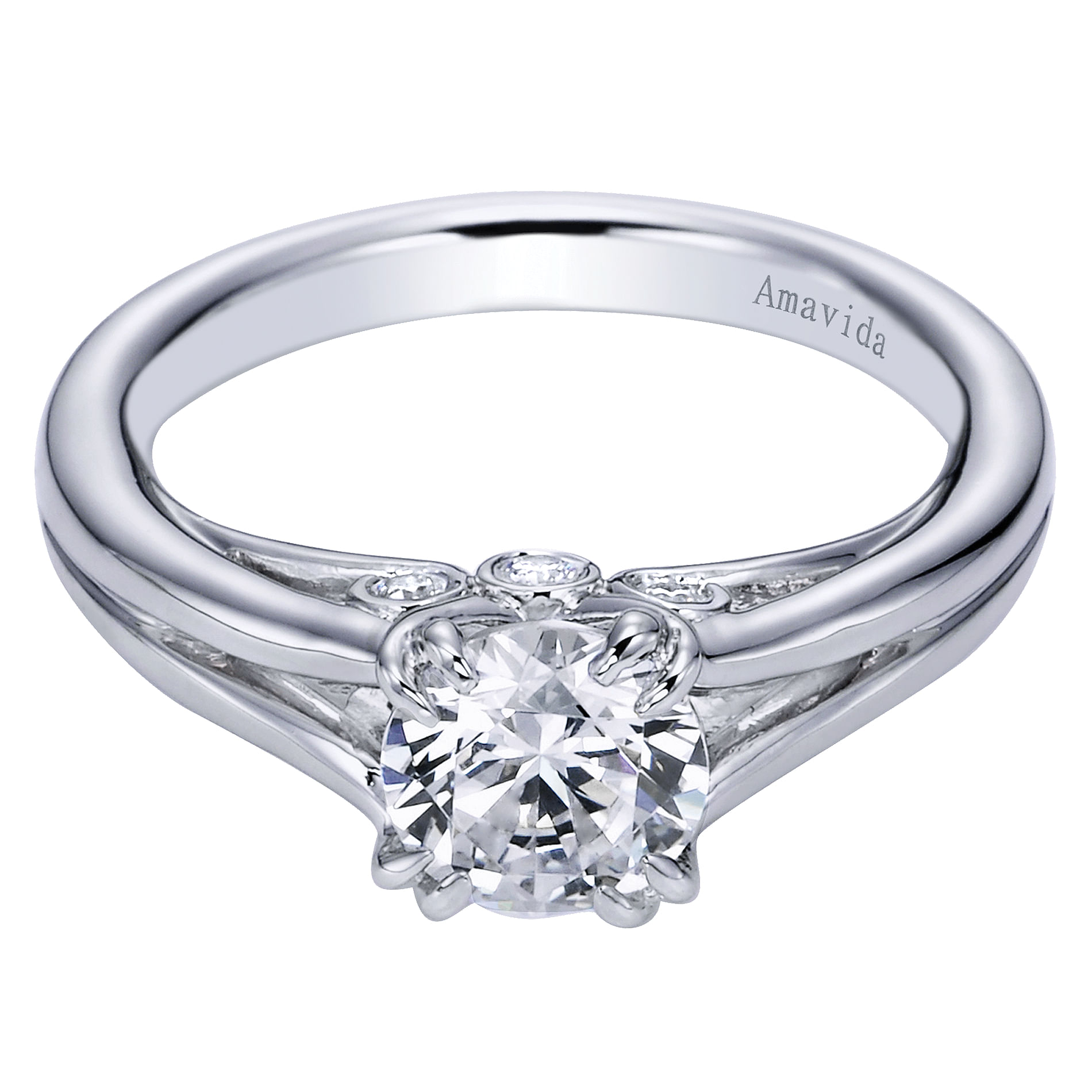 18k White Gold Diamond Split Shank 18k White Gold Diamond Split Shank