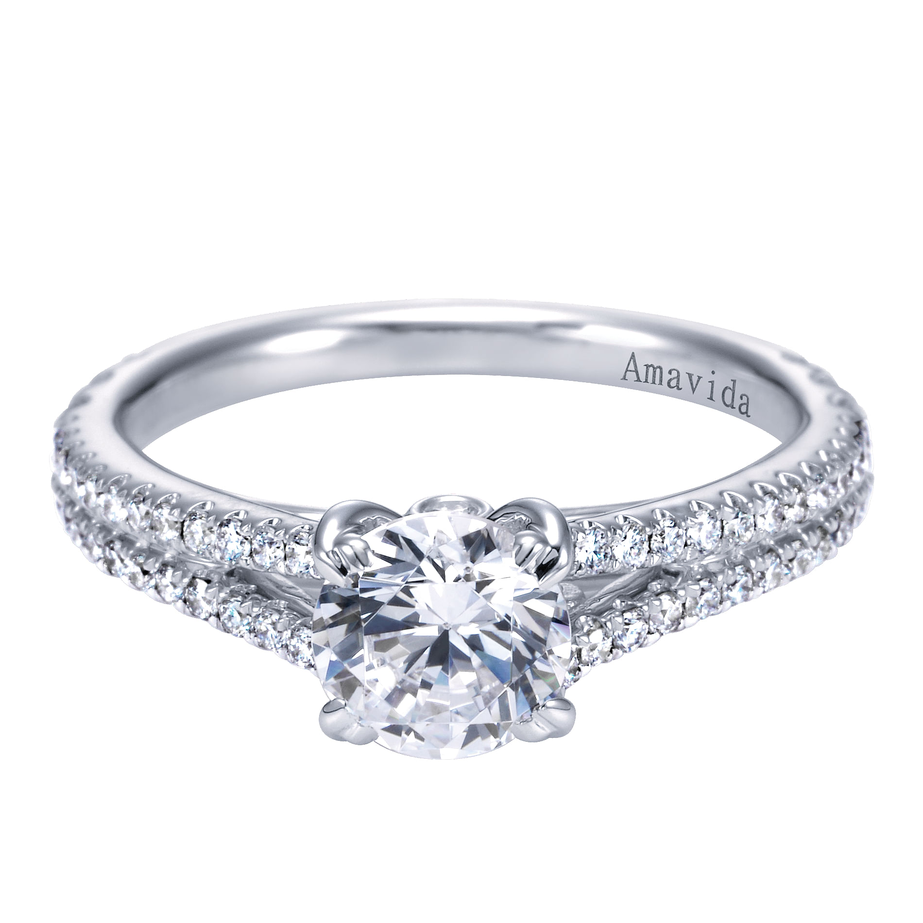 18k White Gold Diamond Split Shank 18k White Gold Diamond Split Shank