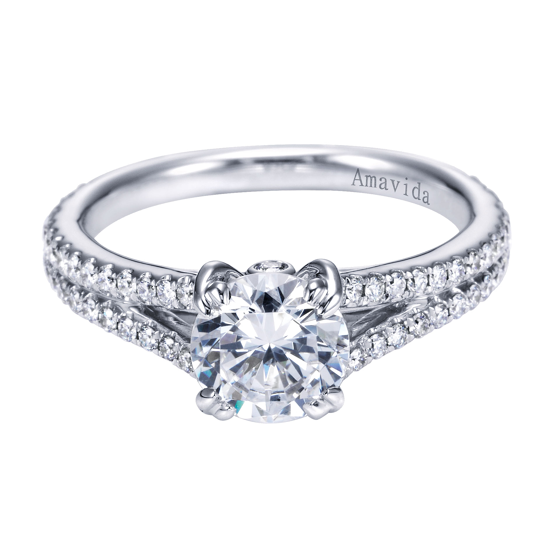 18k White Gold Diamond Split Shank 18k White Gold Diamond Split Shank