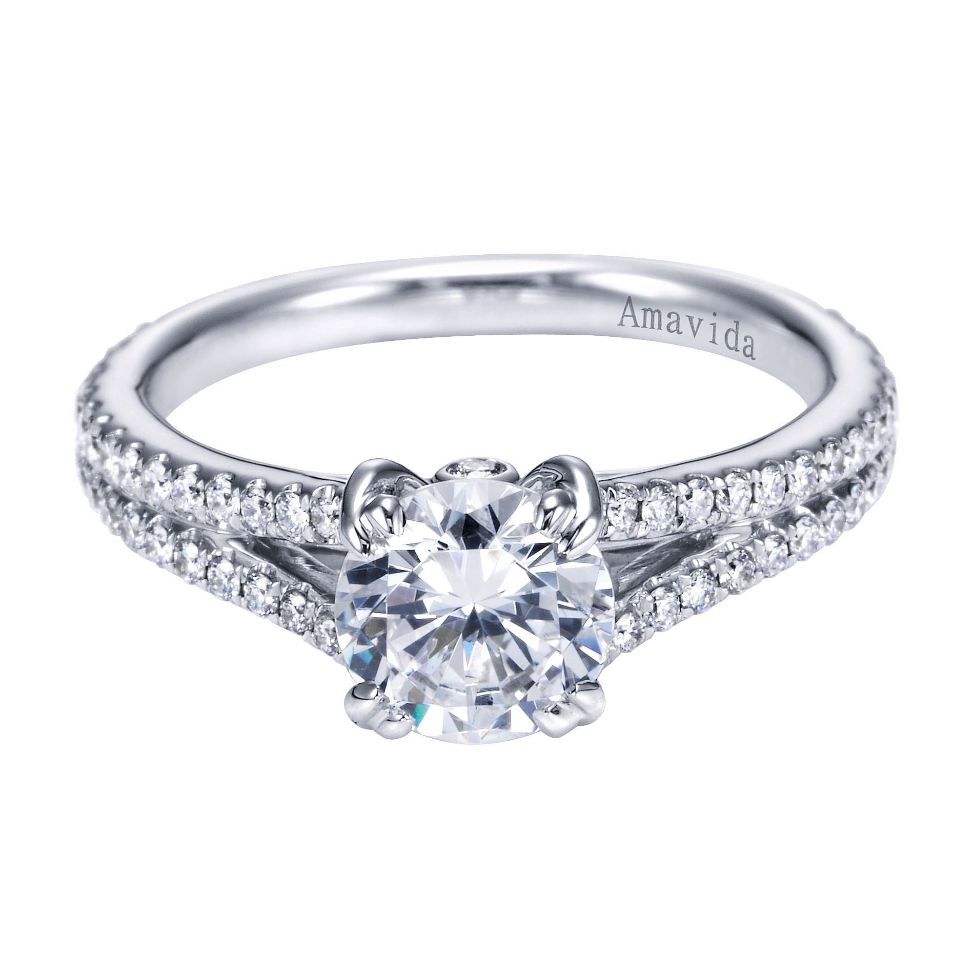 18k White Gold Diamond Split Shank 18k White Gold Diamond Split Shank