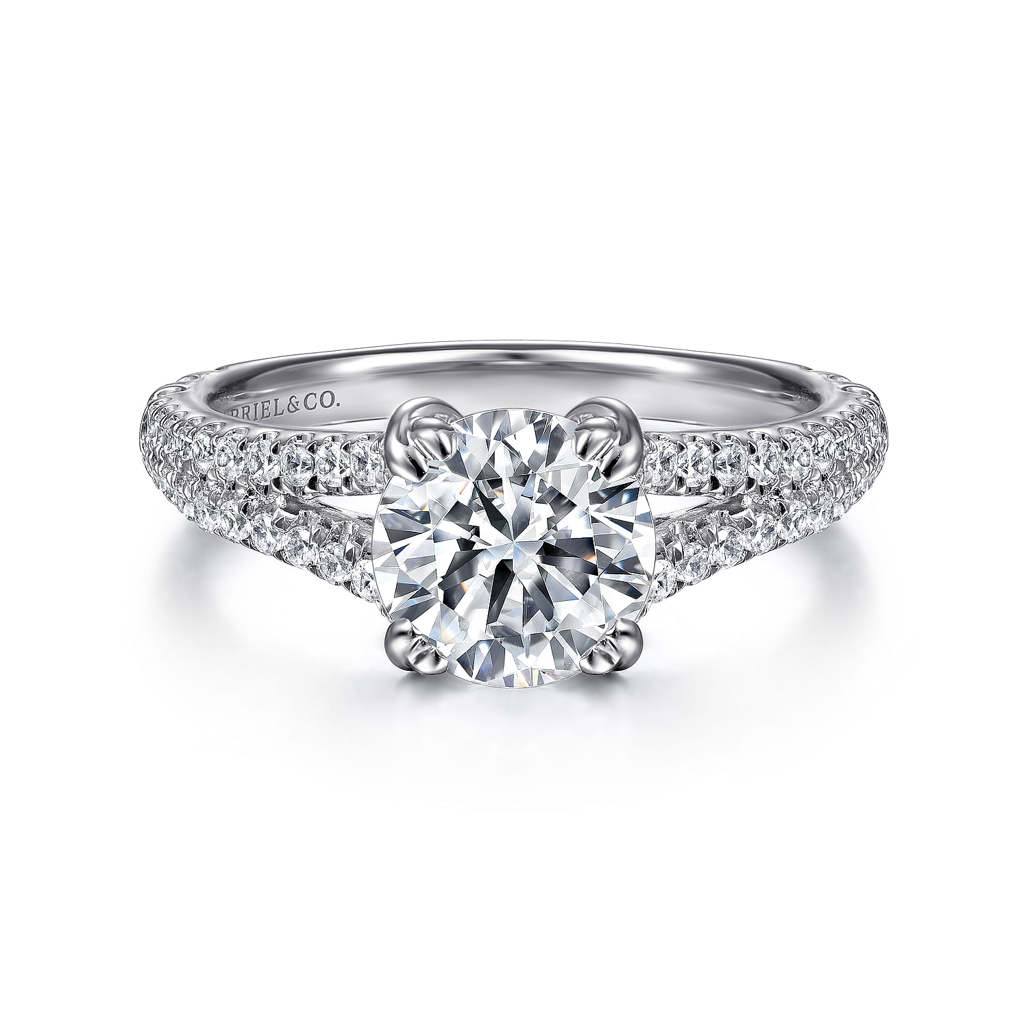 18k White Gold Diamond Split Shank 18k White Gold Diamond Split Shank