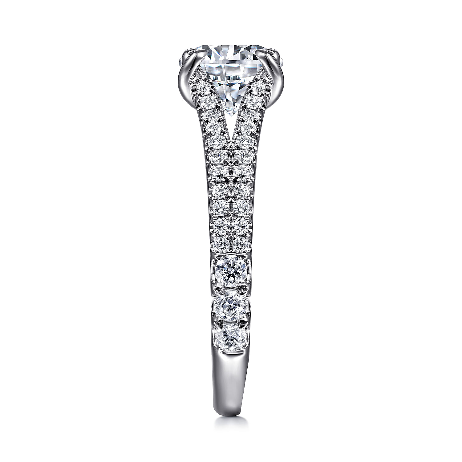 18k White Gold Diamond Split Shank Engagement Ring angle 5 18k White Gold Diamond Split Shank Engagement Ring angle 5