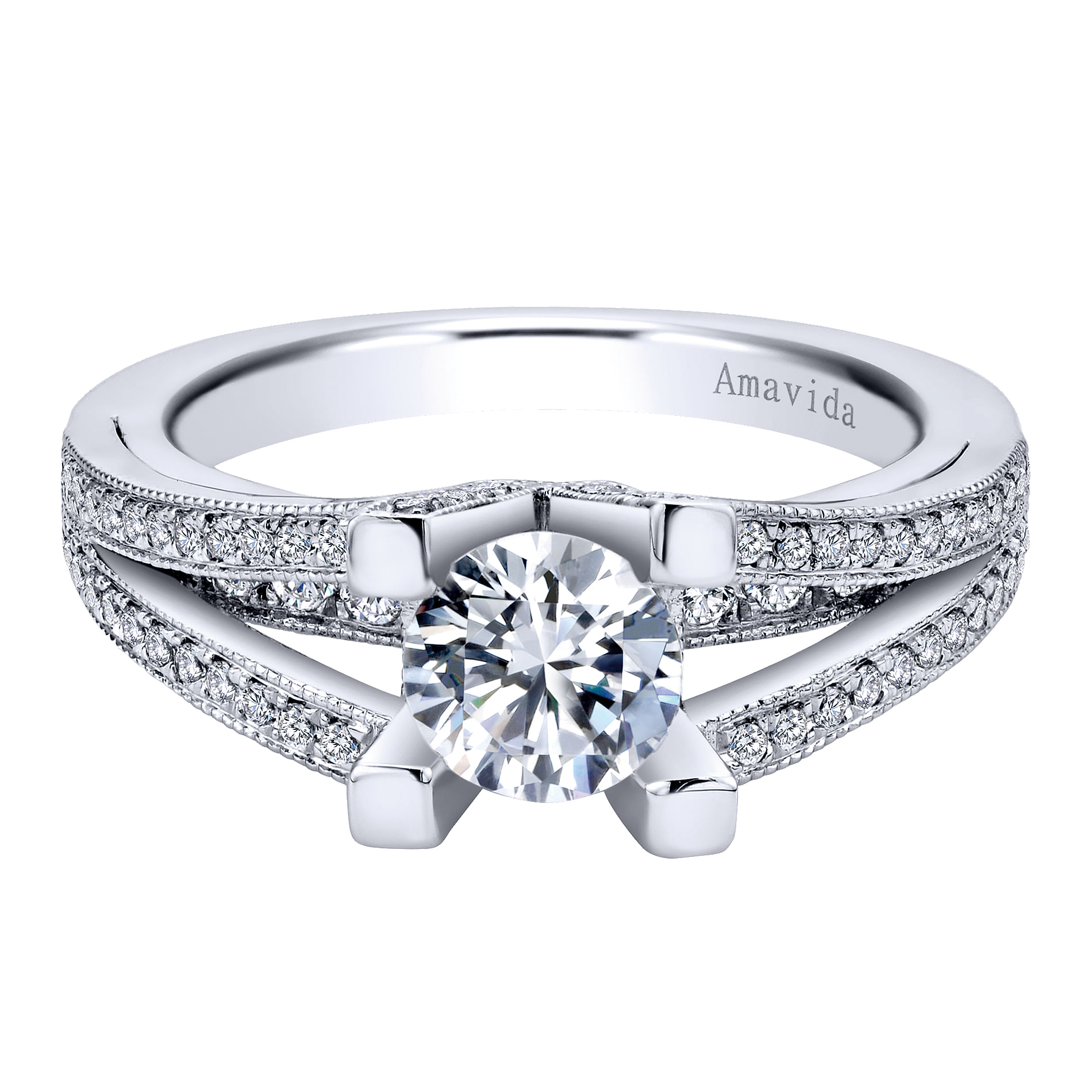 18k White Gold Diamond Split Shank 18k White Gold Diamond Split Shank