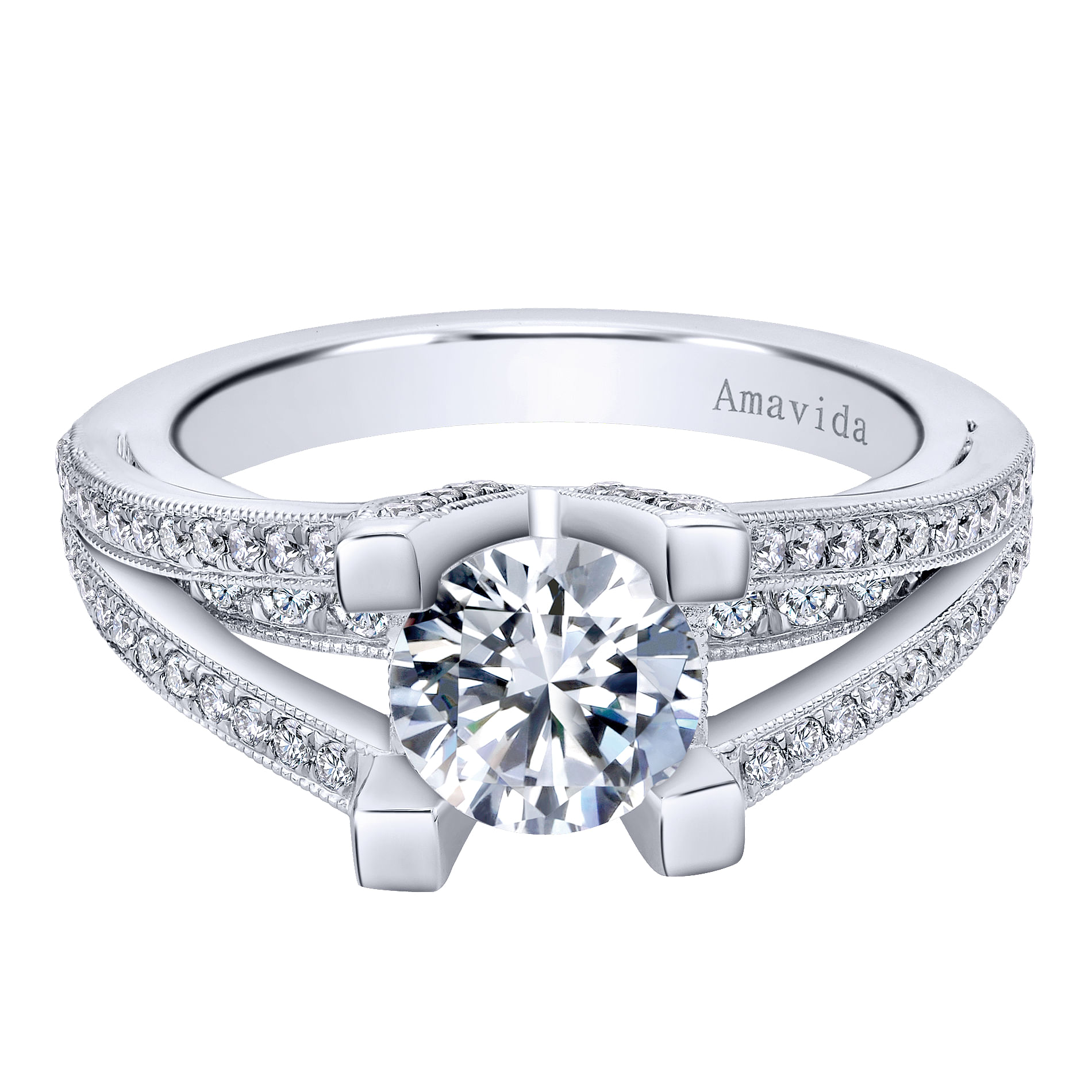 18k White Gold Diamond Split Shank 18k White Gold Diamond Split Shank