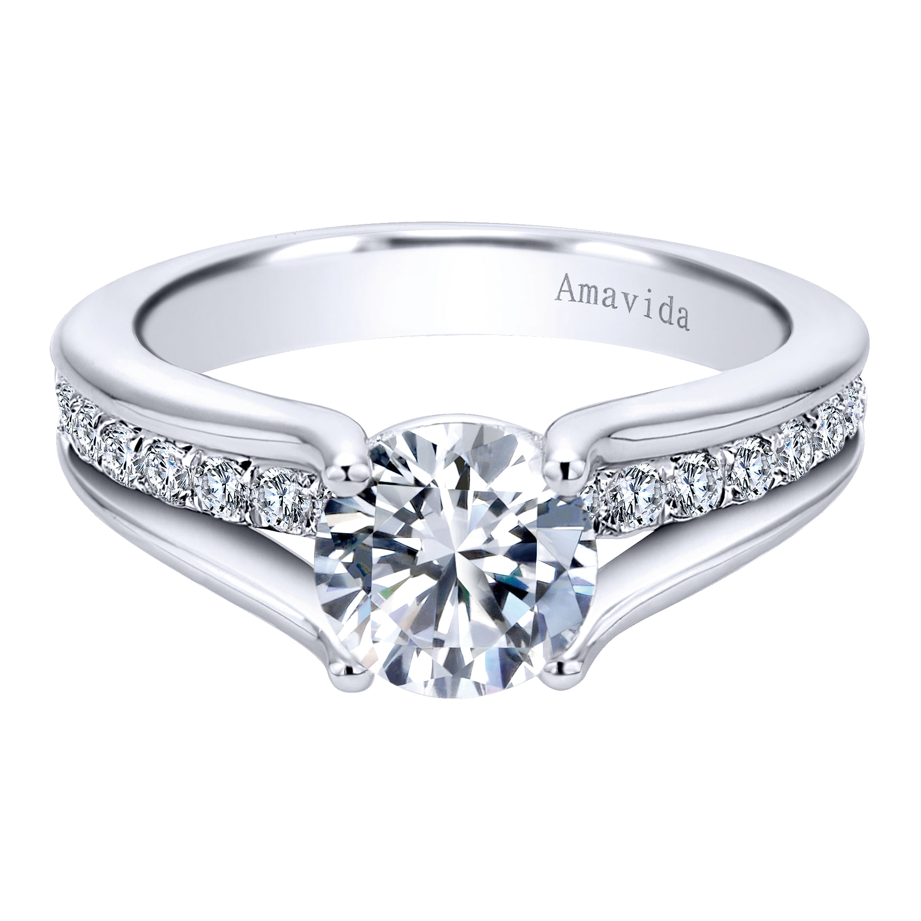 18k White Gold Diamond Split Shank 18k White Gold Diamond Split Shank