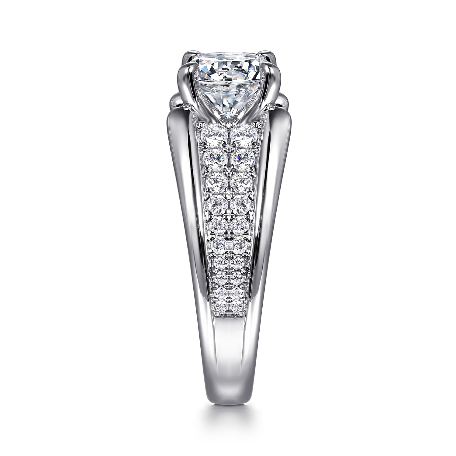 18k White Gold Diamond Straight Engagement Ring angle 5 18k White Gold Diamond Straight Engagement Ring angle 5