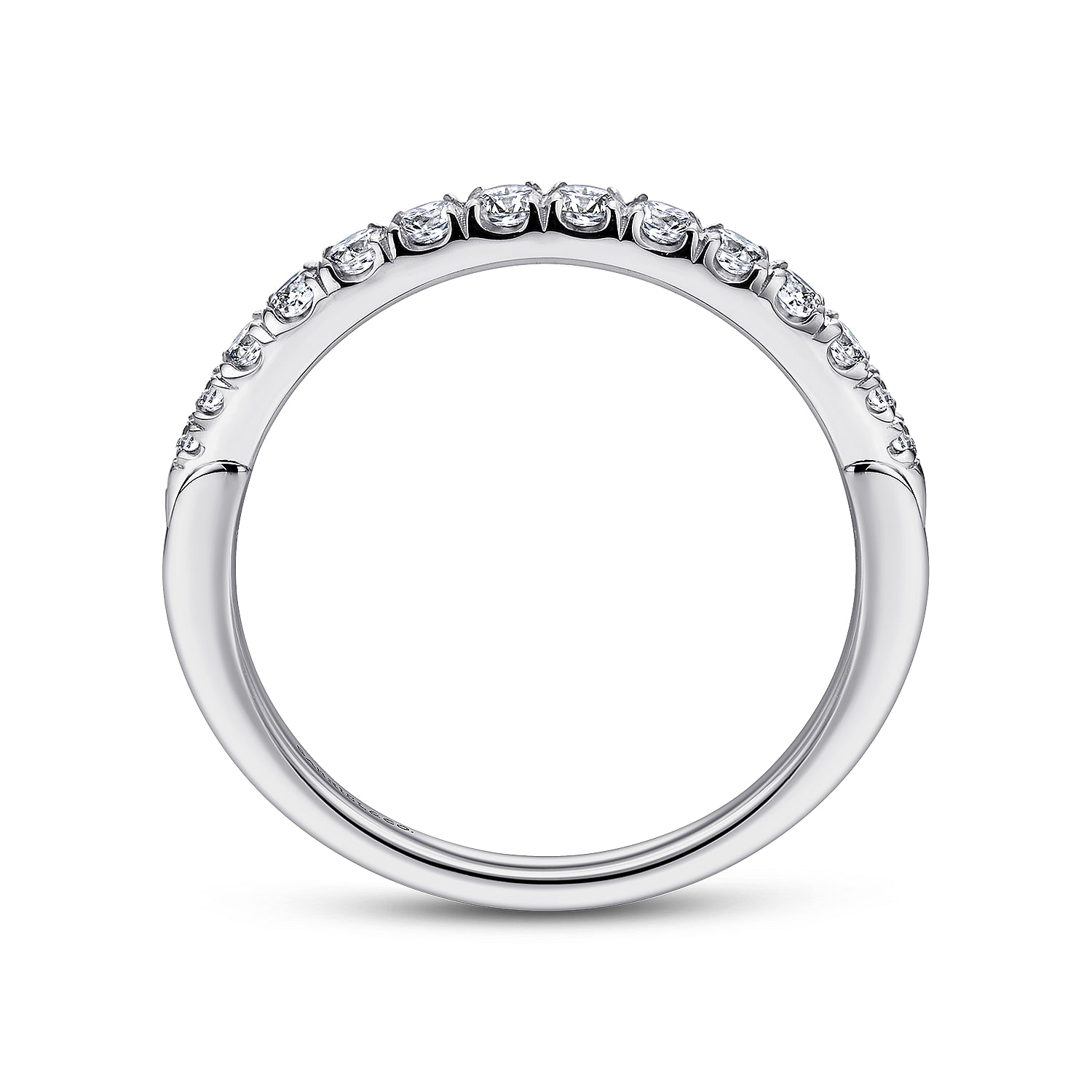 18k White Gold Diamond Straight Wedding Band angle 2 18k White Gold Diamond Straight Wedding Band angle 2
