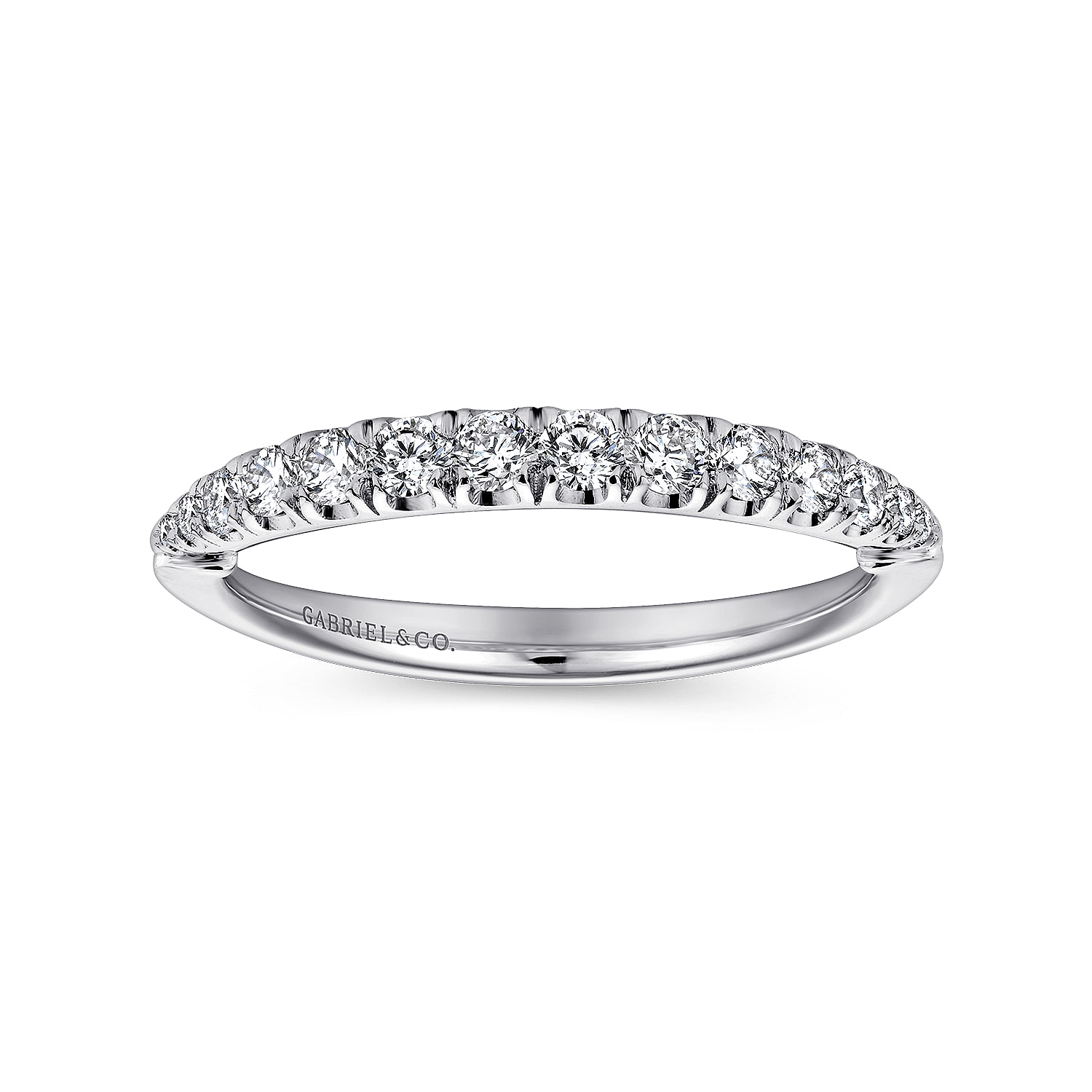 18k White Gold Diamond Straight Wedding Band angle 5 18k White Gold Diamond Straight Wedding Band angle 5