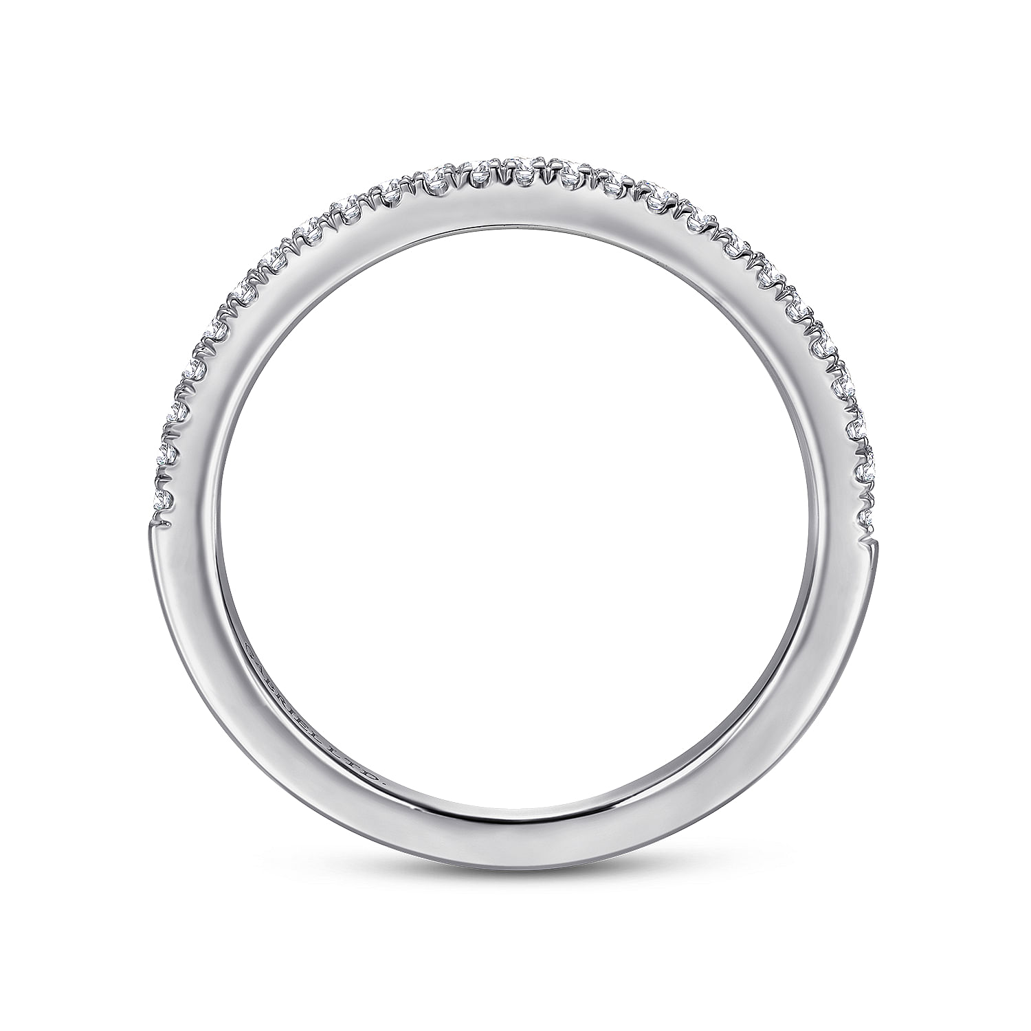 18k White Gold Diamond Straight Wedding Band angle 2 18k White Gold Diamond Straight Wedding Band angle 2