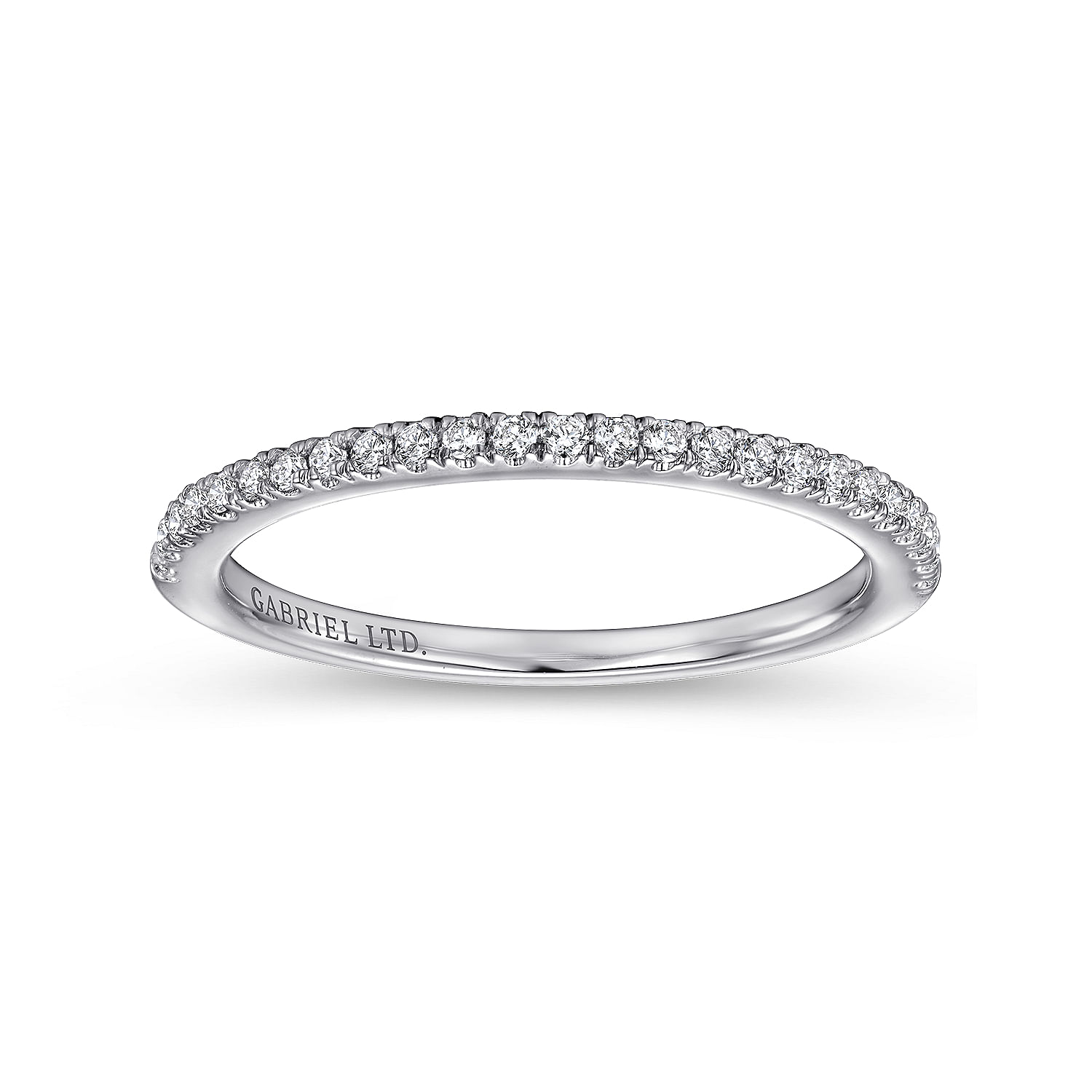 18k White Gold Diamond Straight Wedding Band angle 5 18k White Gold Diamond Straight Wedding Band angle 5
