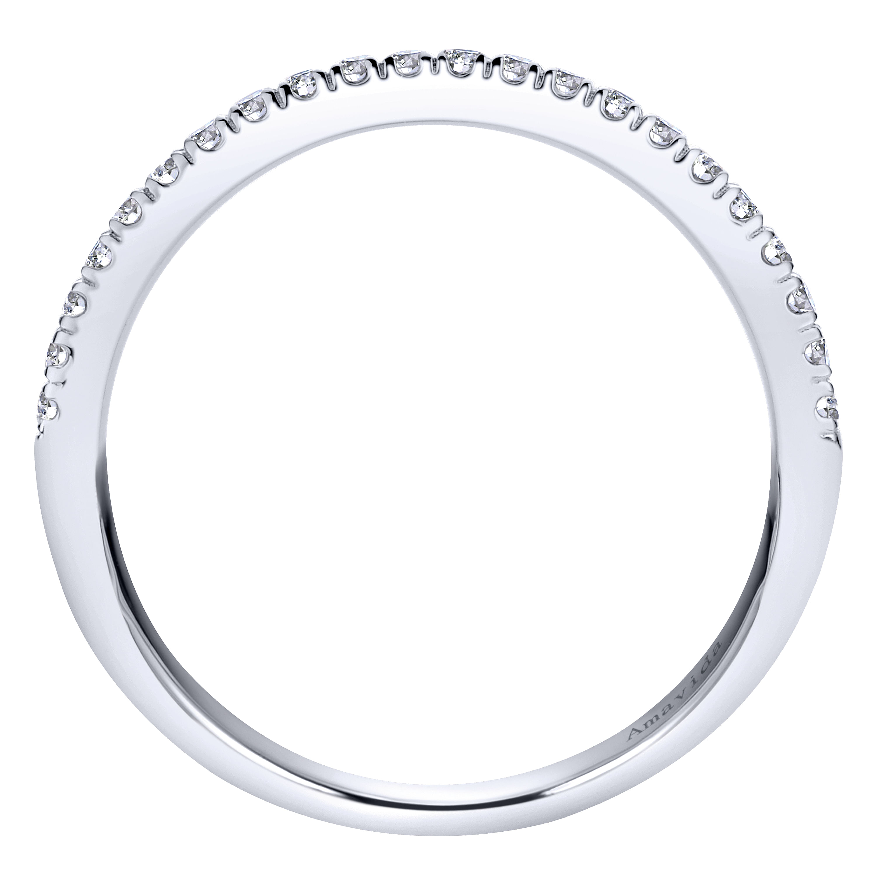 18k White Gold Diamond Straight Wedding Band angle 2 18k White Gold Diamond Straight Wedding Band angle 2