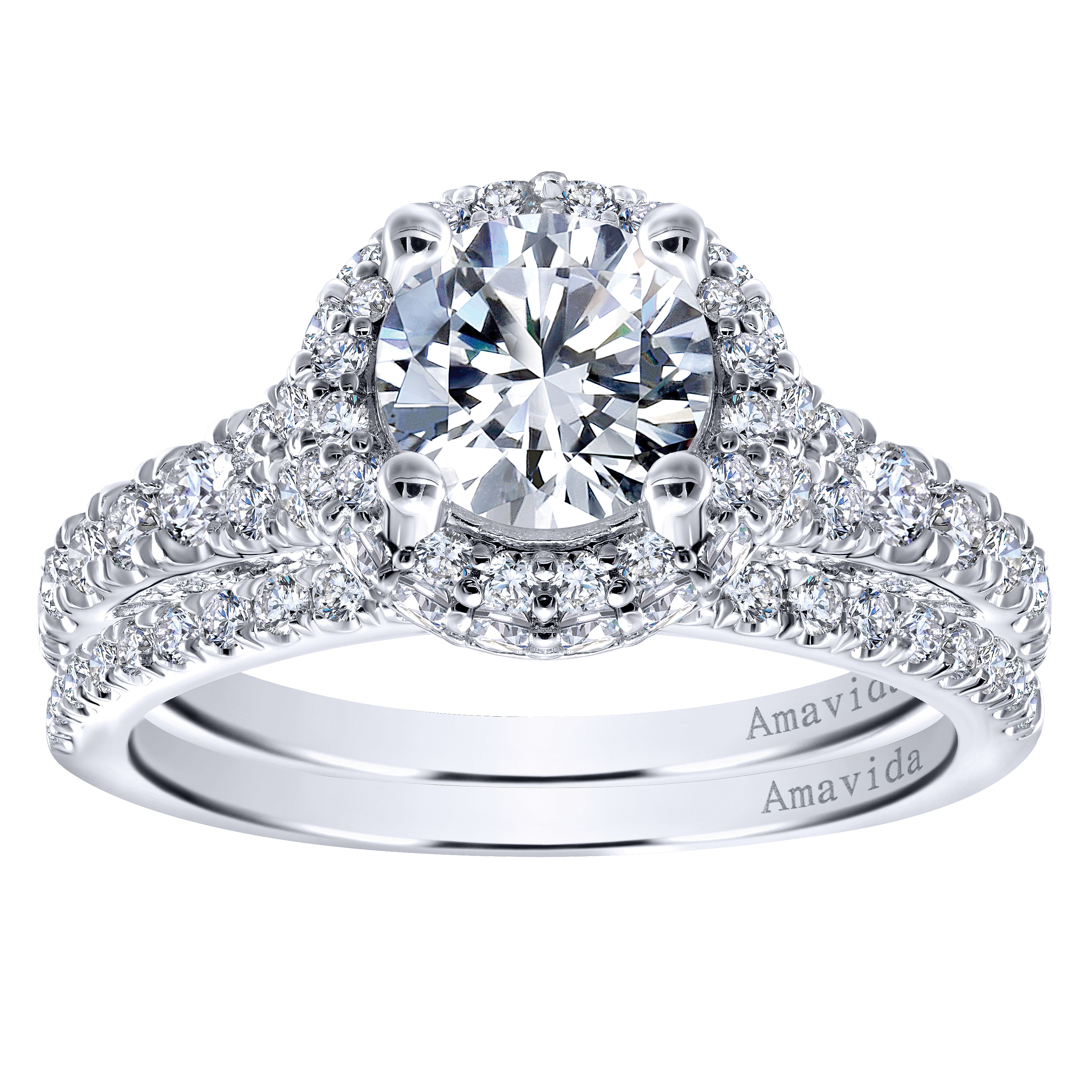 18k White Gold Diamond Straight Wedding Band angle 4 18k White Gold Diamond Straight Wedding Band angle 4