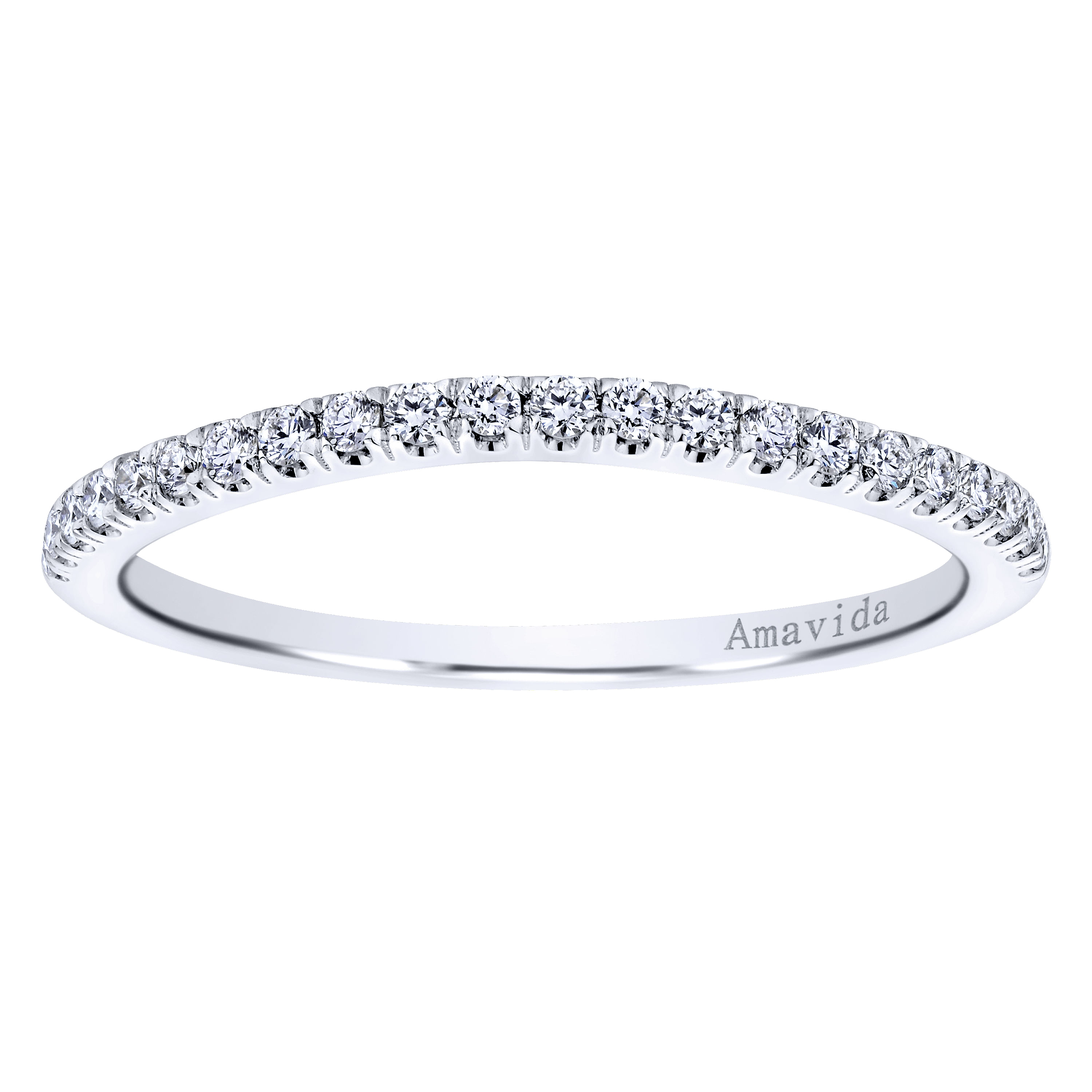18k White Gold Diamond Straight Wedding Band angle 5 18k White Gold Diamond Straight Wedding Band angle 5