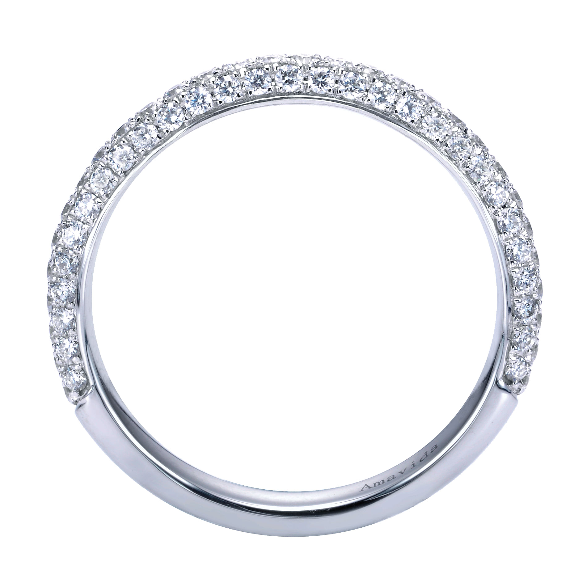 18k White Gold Diamond Straight Wedding Band angle 2 18k White Gold Diamond Straight Wedding Band angle 2