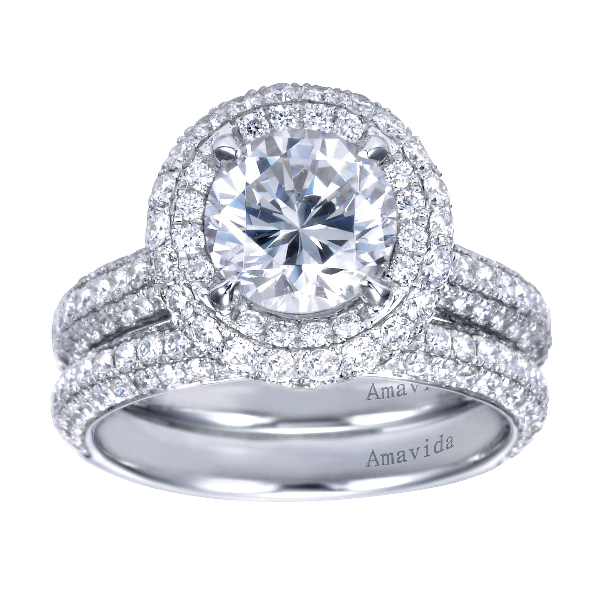 18k White Gold Diamond Straight Wedding Band angle 4 18k White Gold Diamond Straight Wedding Band angle 4