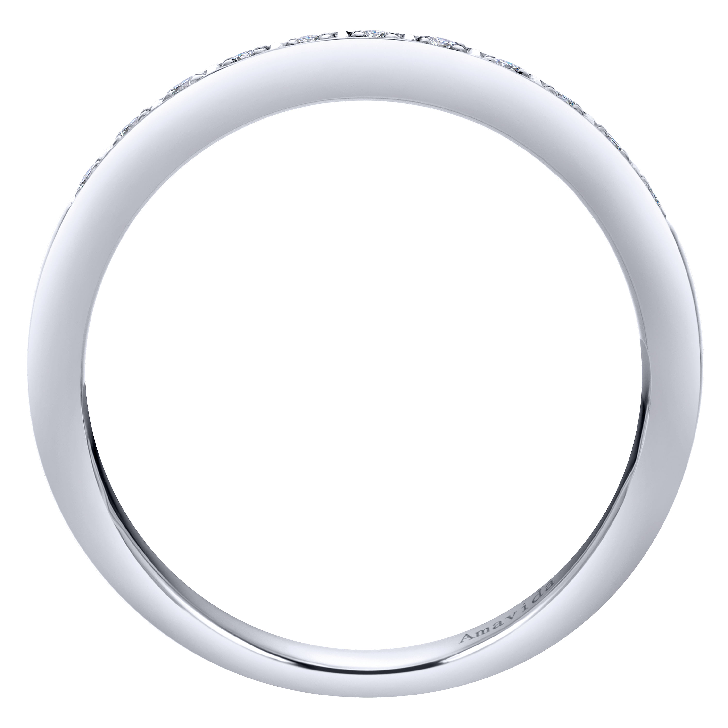 18k White Gold Diamond Straight Wedding Band angle 2 18k White Gold Diamond Straight Wedding Band angle 2