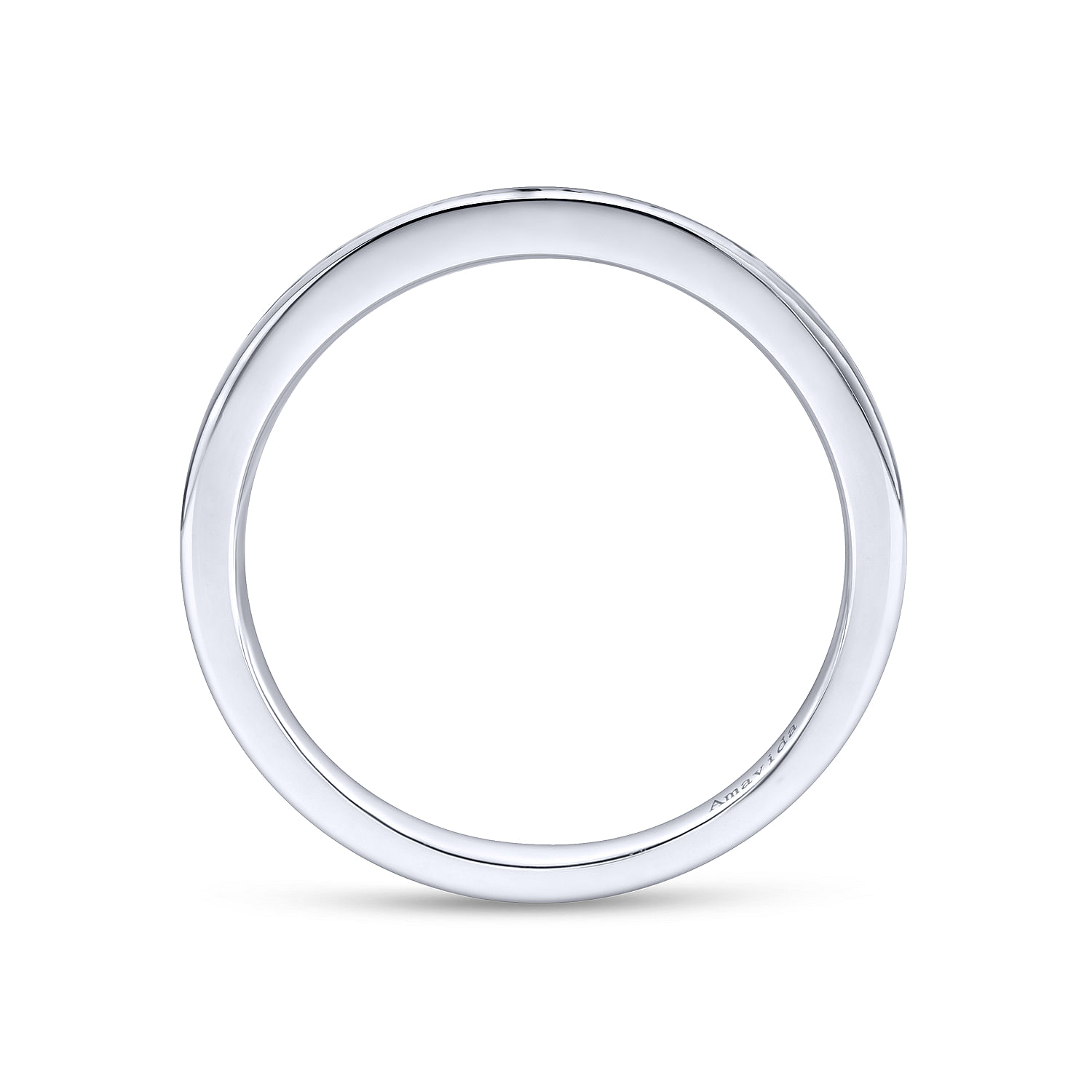 18k White Gold Diamond Straight Wedding Band angle 2 18k White Gold Diamond Straight Wedding Band angle 2