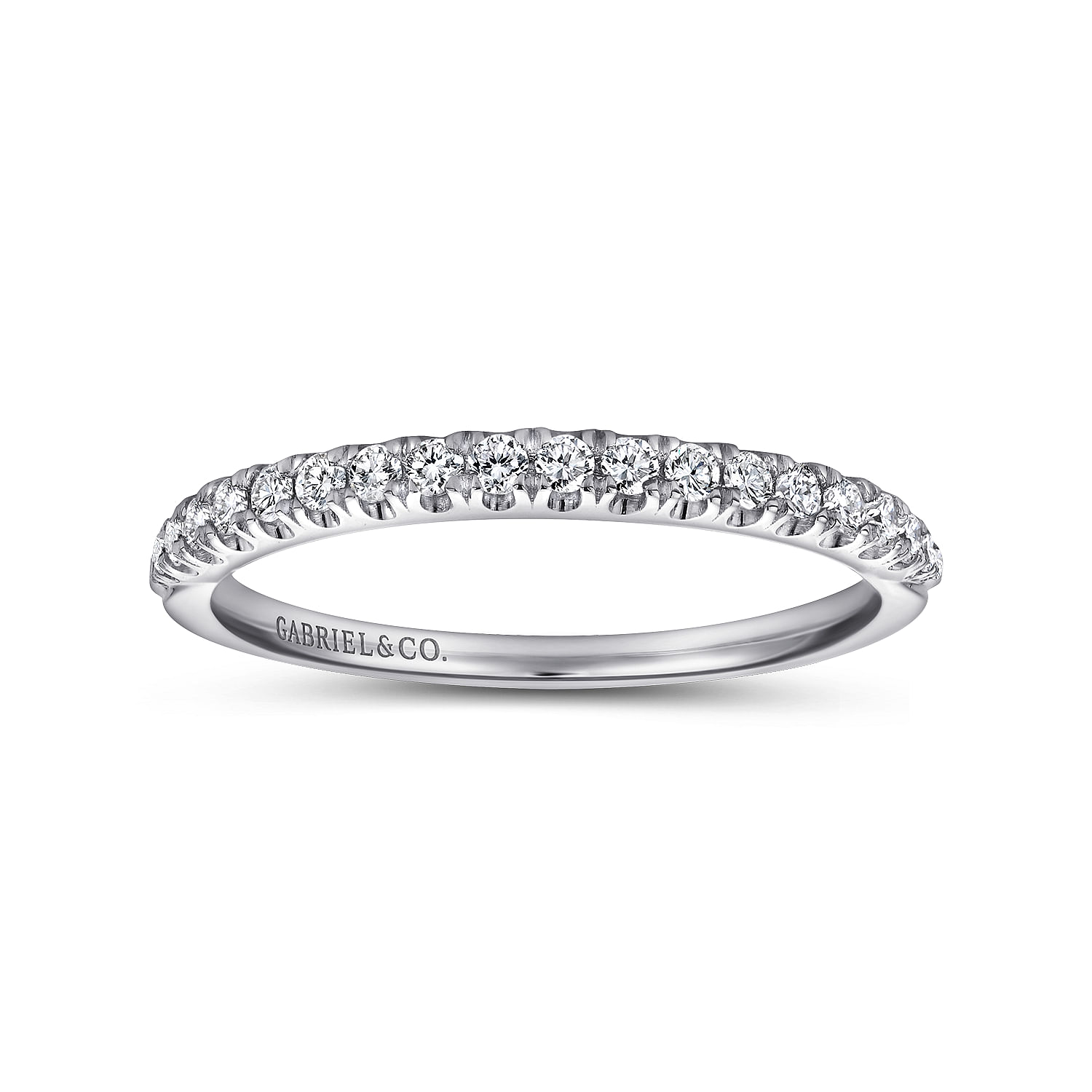 18k White Gold Diamond Straight Wedding Band angle 5 18k White Gold Diamond Straight Wedding Band angle 5
