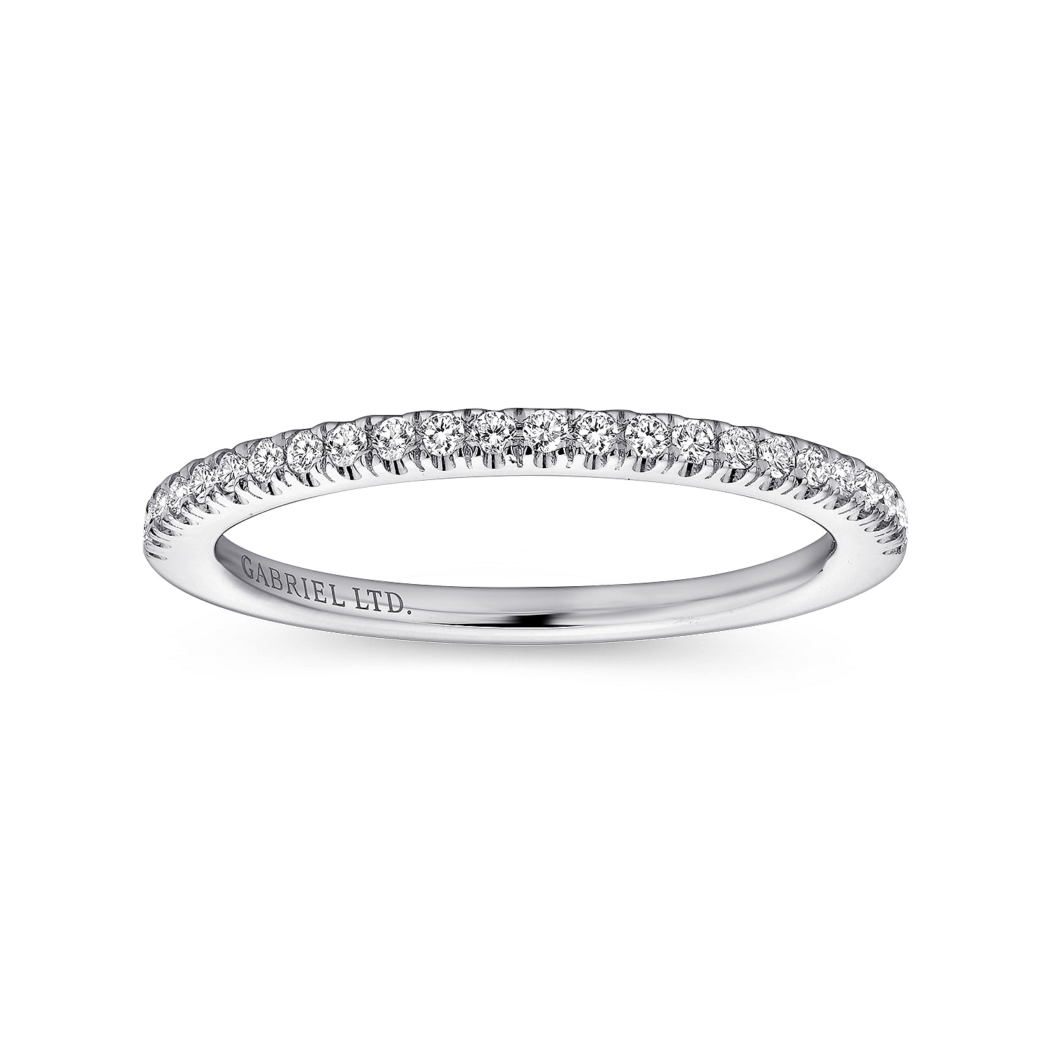 18k White Gold Diamond Straight Wedding Band angle 5 18k White Gold Diamond Straight Wedding Band angle 5