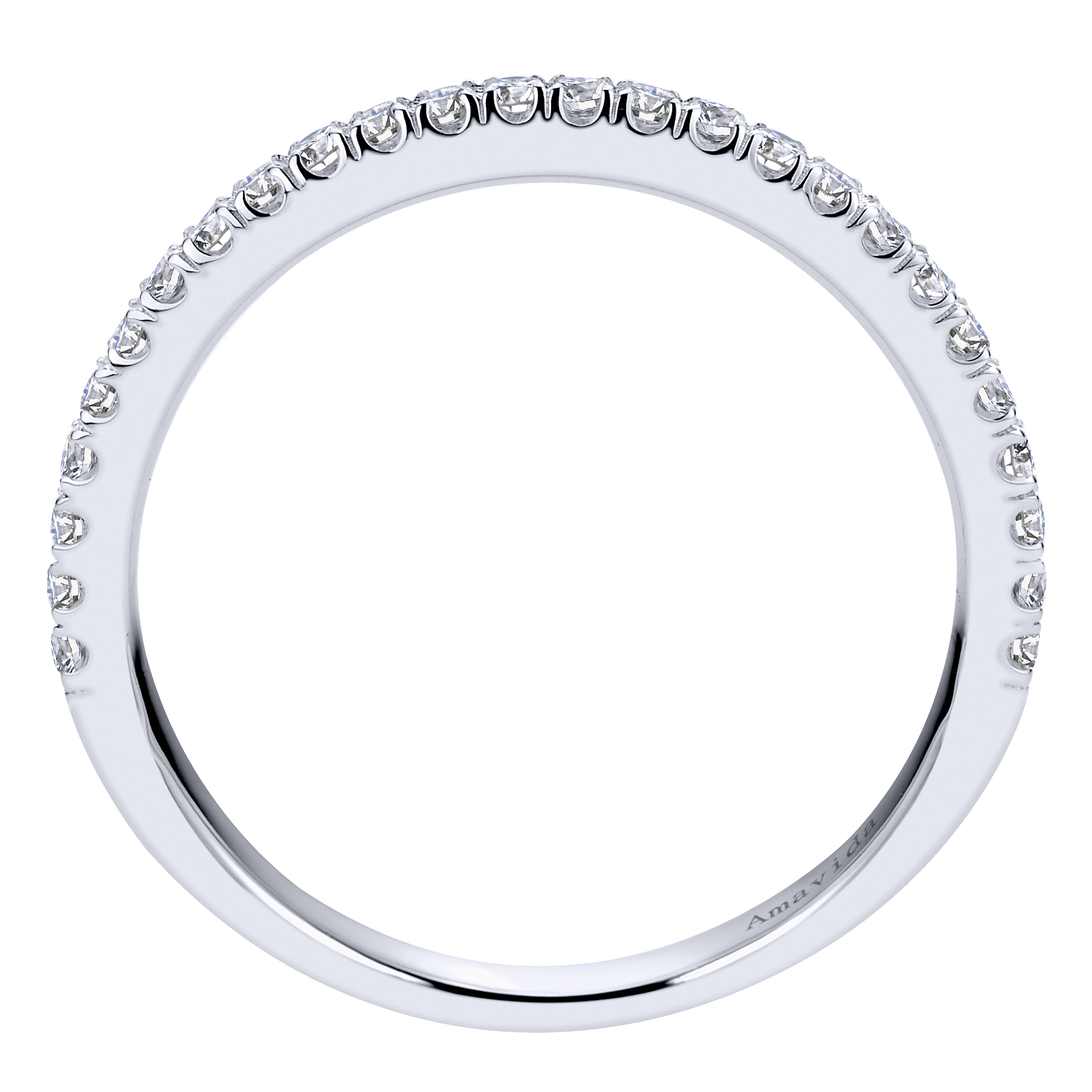 18k White Gold Diamond Straight Wedding Band angle 2 18k White Gold Diamond Straight Wedding Band angle 2