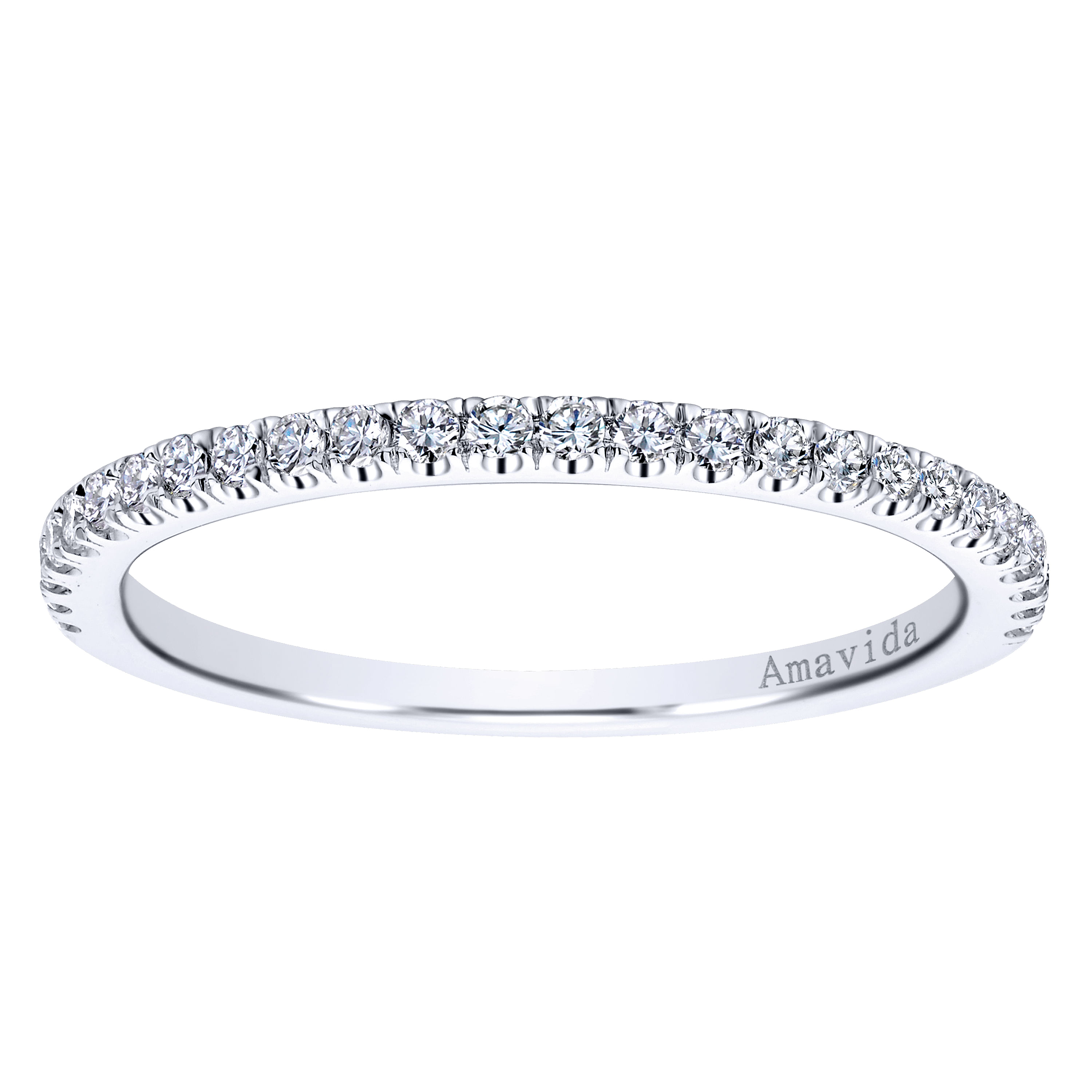 18k White Gold Diamond Straight Wedding Band angle 5 18k White Gold Diamond Straight Wedding Band angle 5