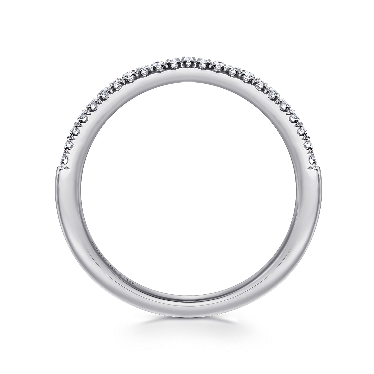 18k White Gold Diamond Straight Wedding Band angle 2 18k White Gold Diamond Straight Wedding Band angle 2